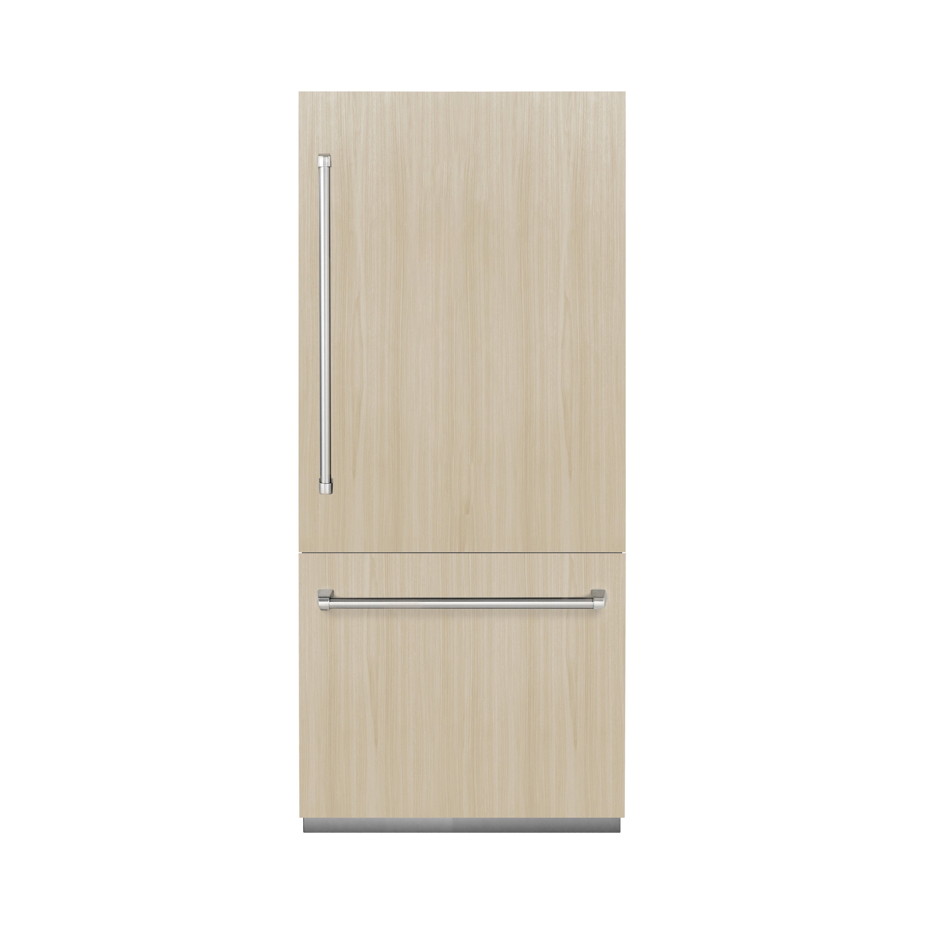ZLINE 36 in. Built-In Bottom Freezer Refrigerator 19.8 cu. ft. Panel Ready, Water Dispenser, Ice Maker, Graphite Gray Interior (GRBIT-36)