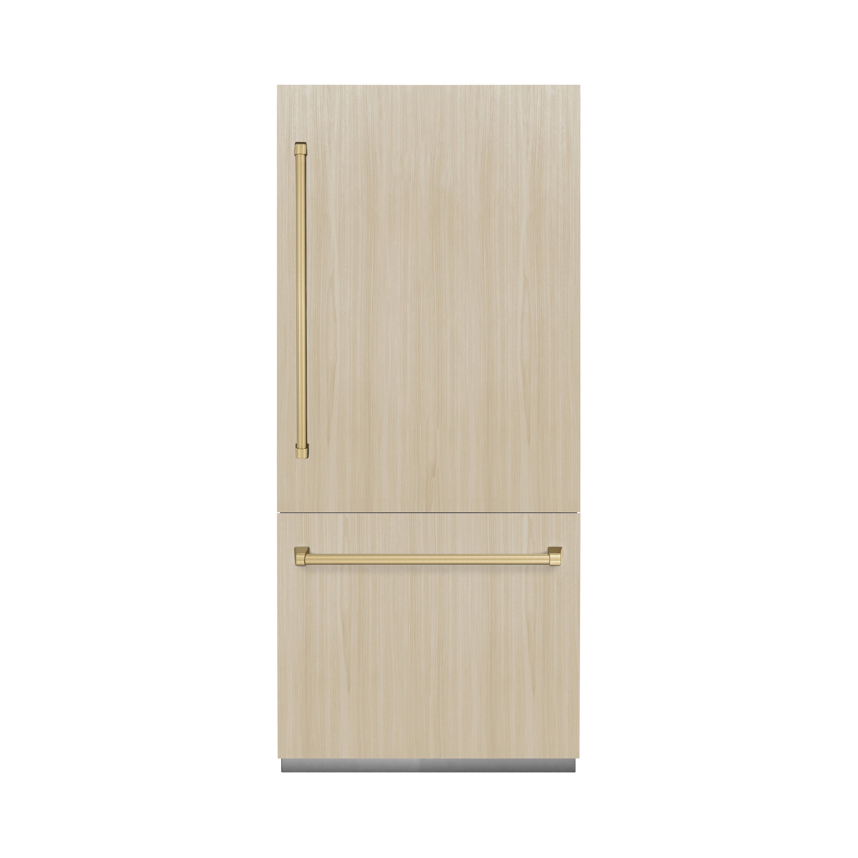 ZLINE 36 in. Built-In Bottom Freezer Refrigerator 19.8 cu. ft. Panel Ready Water Dispenser Ice Maker Champagne Bronze Accents (GRBITZ-36-CB)