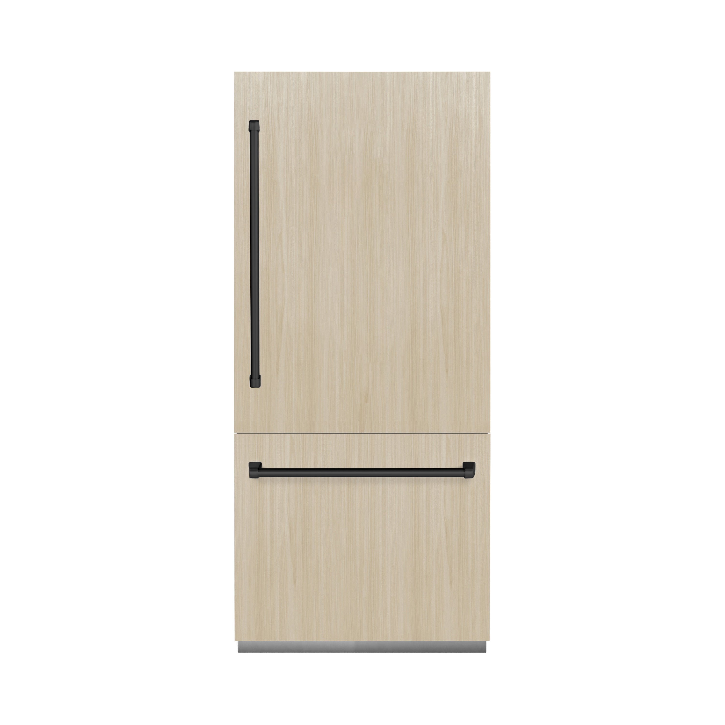 ZLINE 36 in. Built-In Bottom Freezer Refrigerator, Panel Ready, 19.8 Cu. Ft., Water Dispenser, Ice Maker, Matte Black Accents (GRBITZ-36-MB)