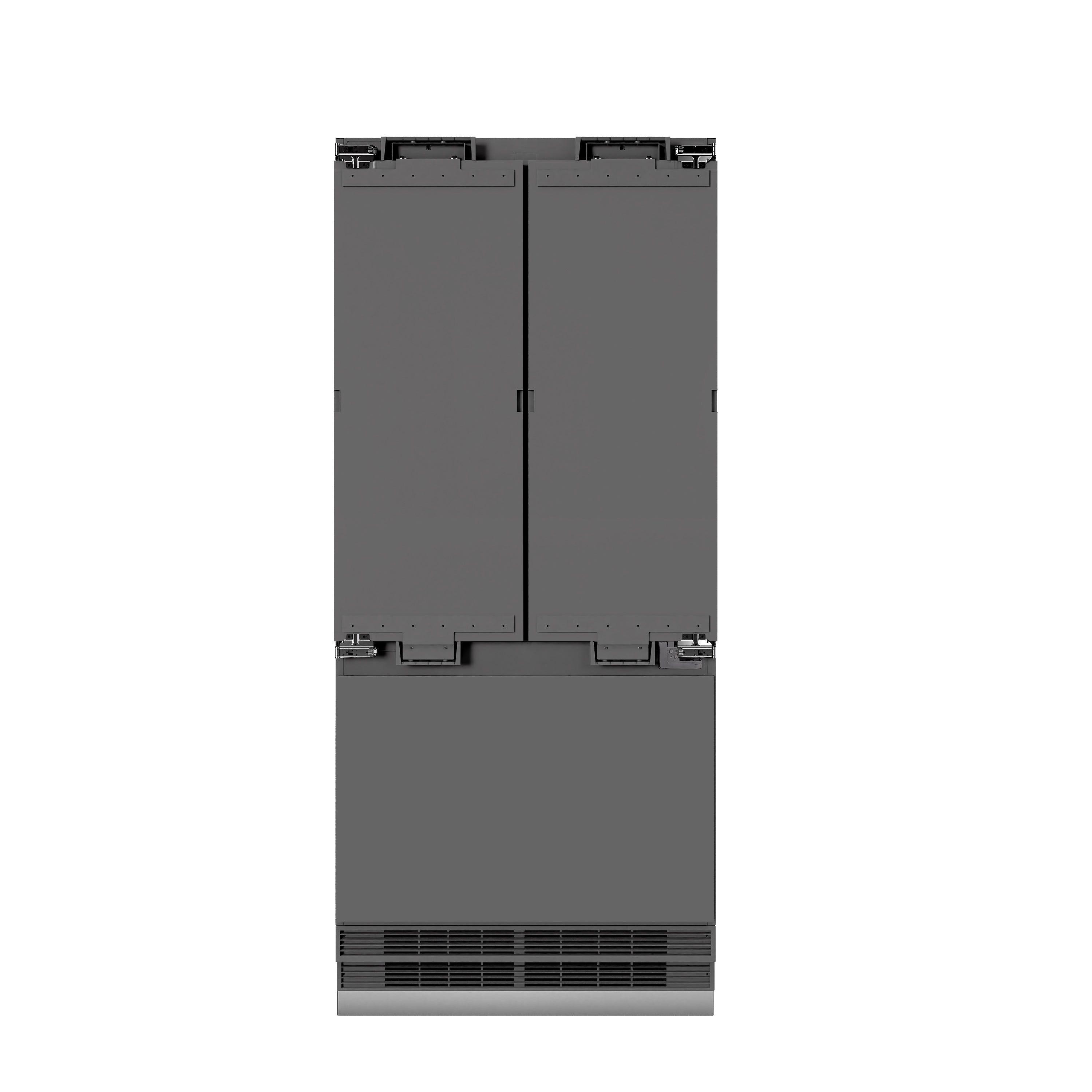 ZLINE 36 in Panel Ready French Door Built-In Refrigerator 19.6 cu. ft Capacity Water Dispenser Ice Maker Graphite Gray Interior (GRBIV-36)