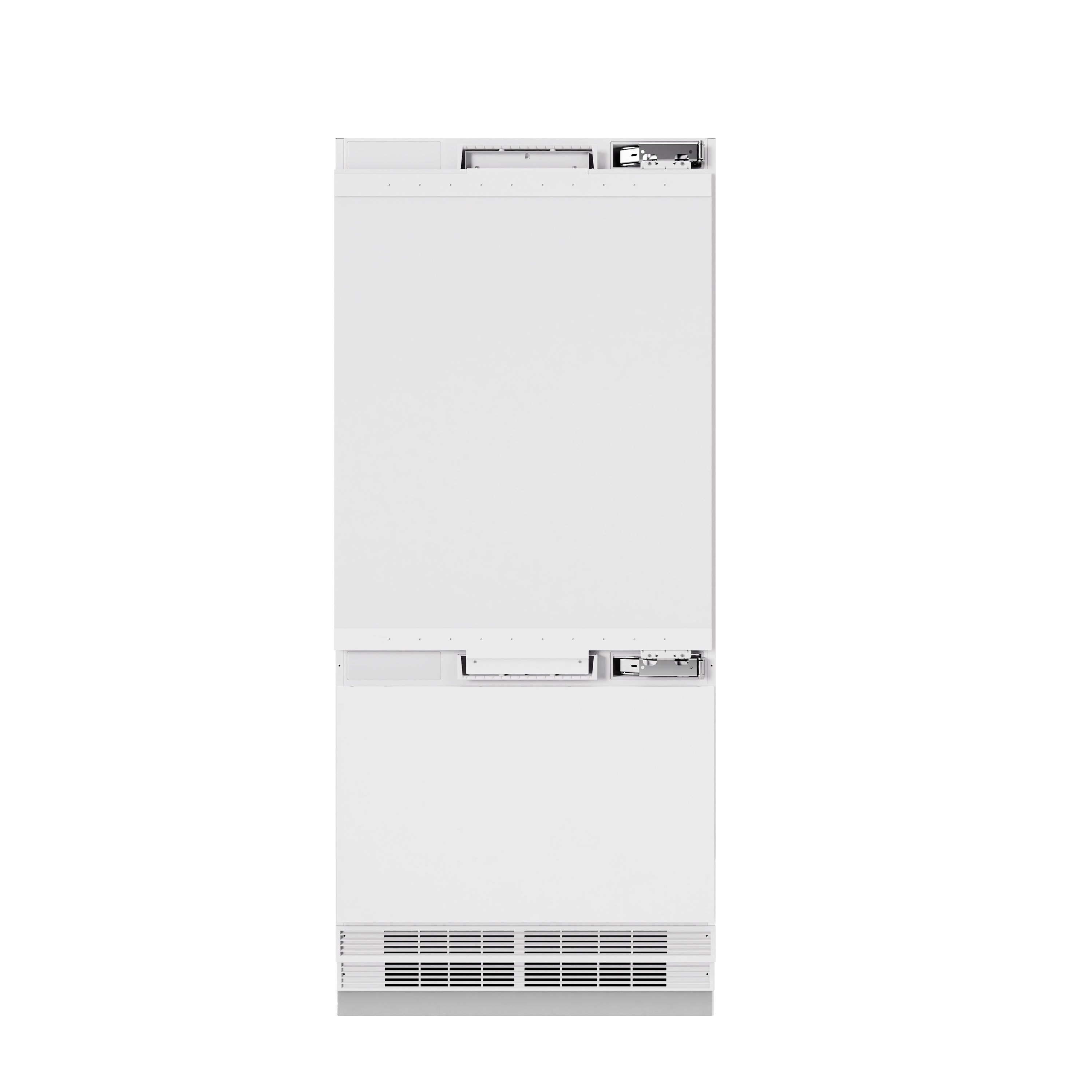 ZLINE 36 in. Panel Ready Built-In Bottom Freezer Refrigerator, 19.8 cu. ft., Water Dispenser, Ice Maker, Matte Black Accents (RBITZ-36-MB)