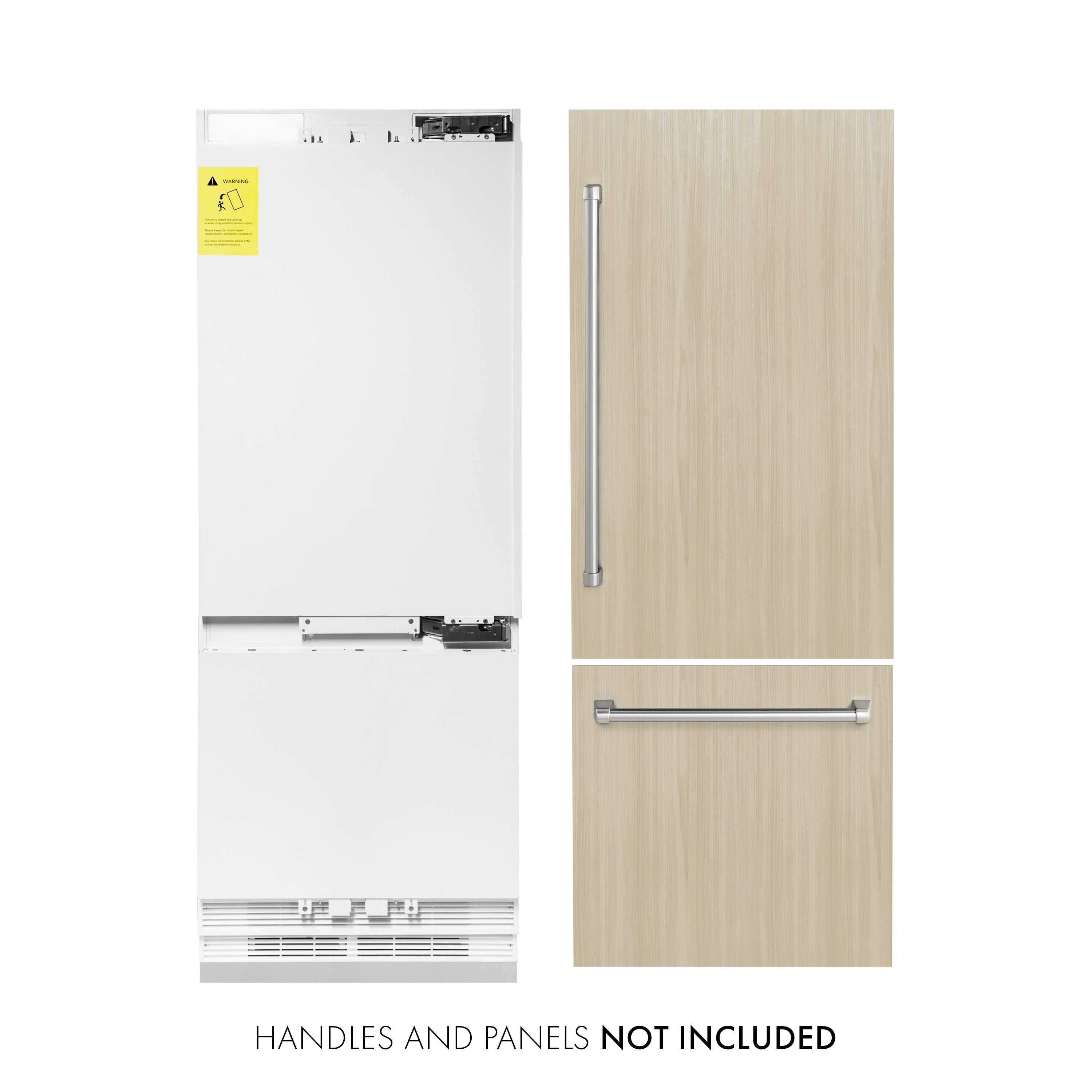 ZLINE 30 in Built-In Panel Ready Refrigerator 16.1 cu. ft. Bottom Freezer Internal Water & Ice Dispenser (RBIV-30)