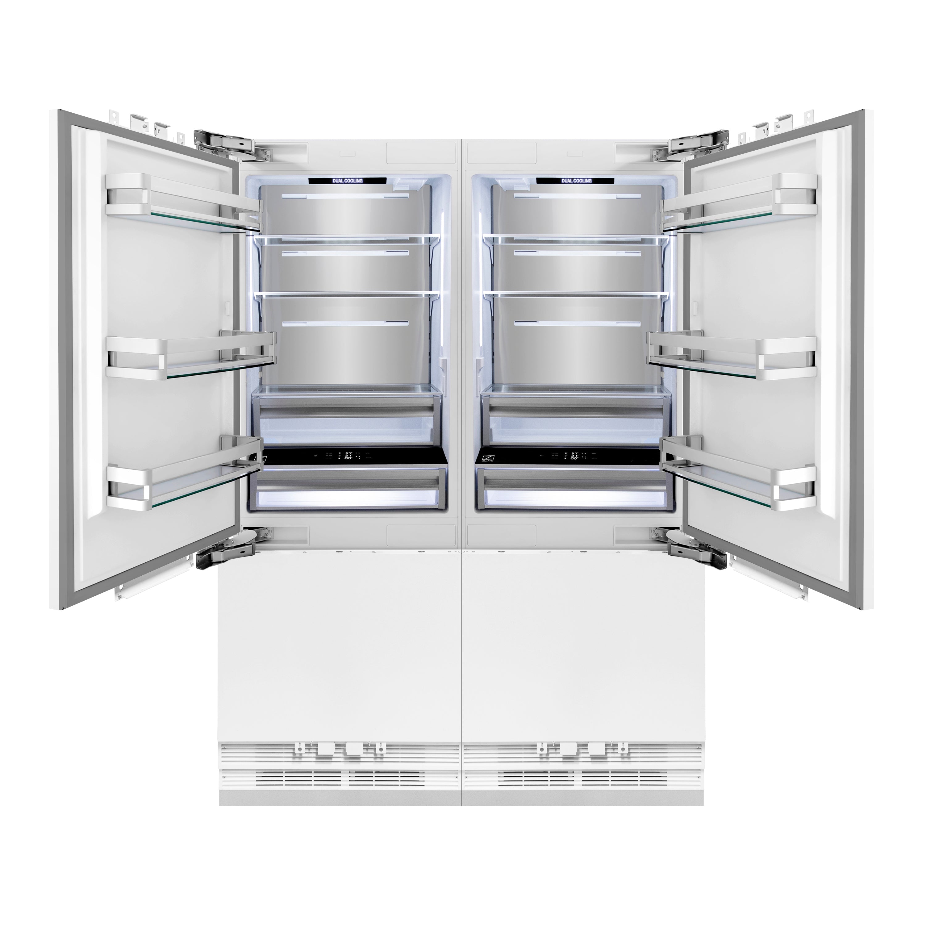 ZLINE 60 in Built-In French Door Refrigerator 32.2 cu. ft Panel Ready Stainless Steel Handles (RBIV-60-SS)