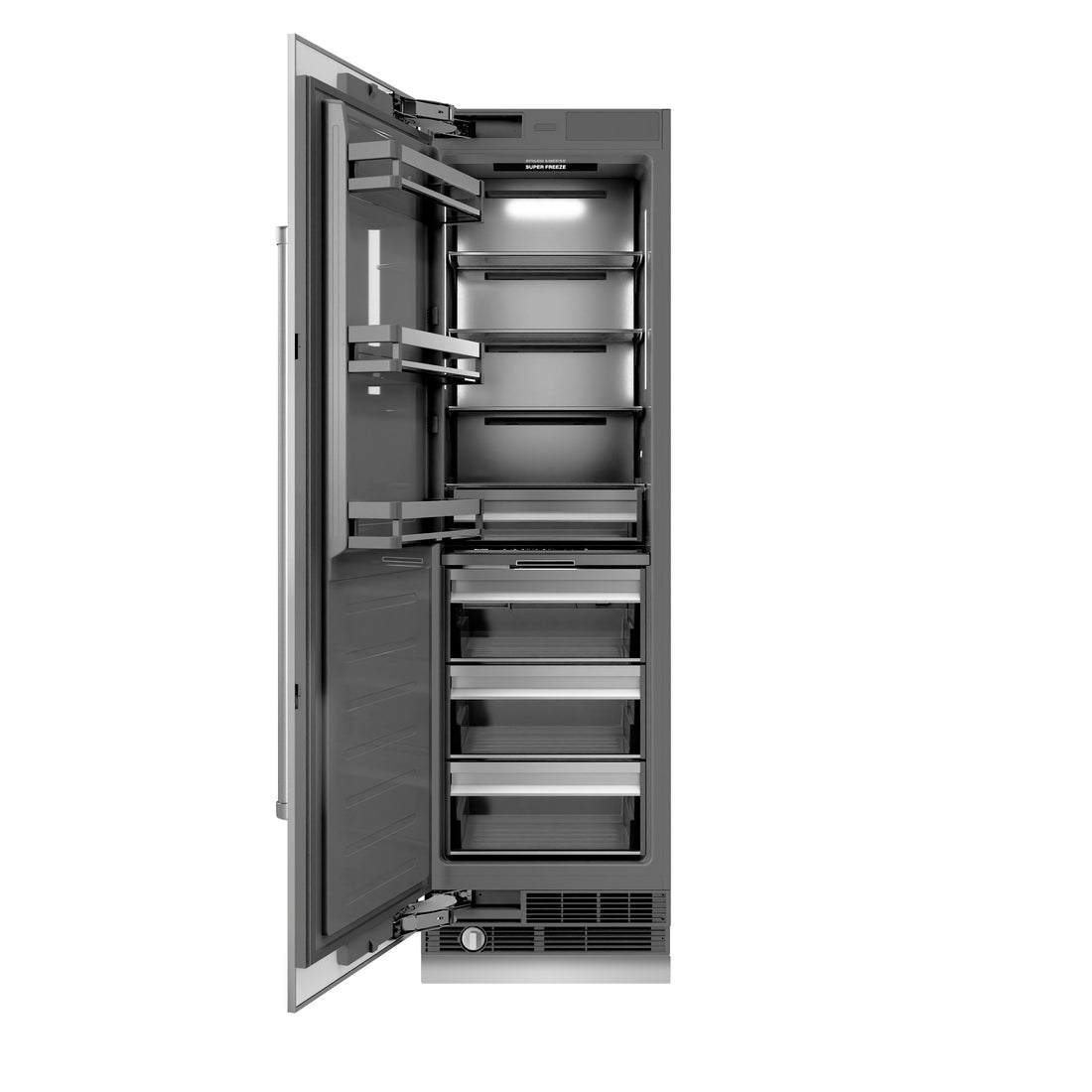 ZLINE 24" 12.4 cu. ft. Column Freezer in Stainless Steel with Graphite Gray Interior, RCFV-304-24