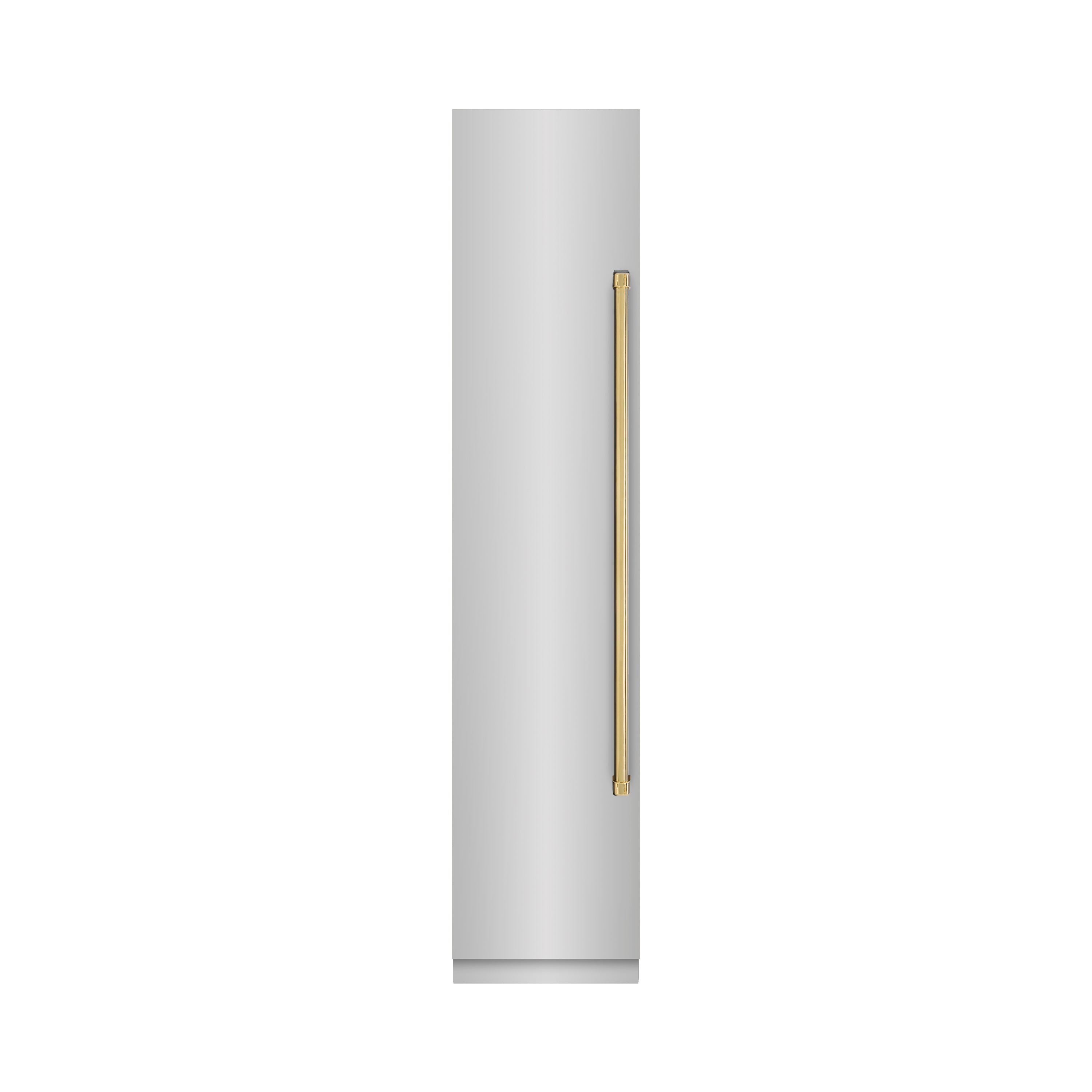 ZLINE Autograph 18" 8.6 cu. ft. Left Hinge Column Freezer in Stainless Steel with Graphite Gray Interior and Polished Gold Accents, RCFVLZ-30418-G