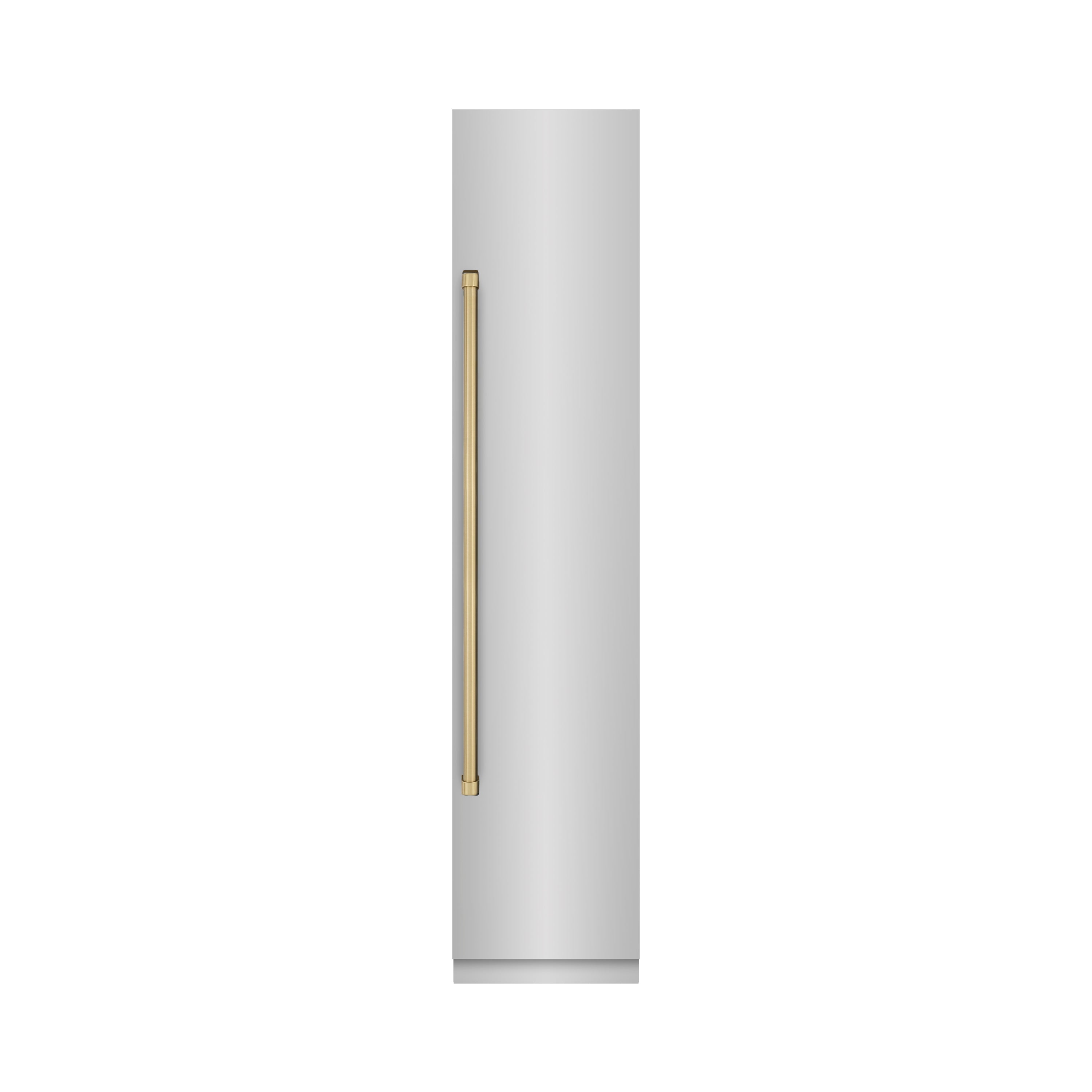 ZLINE Autograph 18" 8.6 cu. ft. Right Hinge Column Freezer in Stainless Steel with Graphite Gray Interior and Champagne Bronze Accents, RCFVRZ-30418-CB