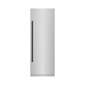 ZLINE 30 in. Column Refrigerator 16.7 cu. ft. Stainless Steel, Graphite Gray Interior, Matte Black Accents (RCRVZ-30430-MB)