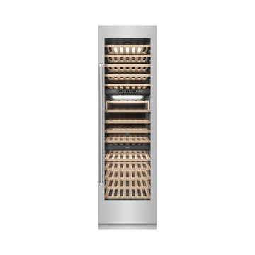 ZLINE 24" 12.4 cu. ft. Triple Zone 100 Bottle Column Wine Cooler in Stainless Steel, RCWV-304-24