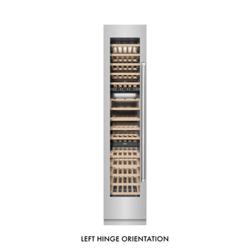 ZLINE 18" 9.0 cu. ft. Triple Zone 68 Bottle Left Hinge Column Wine Cooler in Stainless Steel, RCWVL-304-18