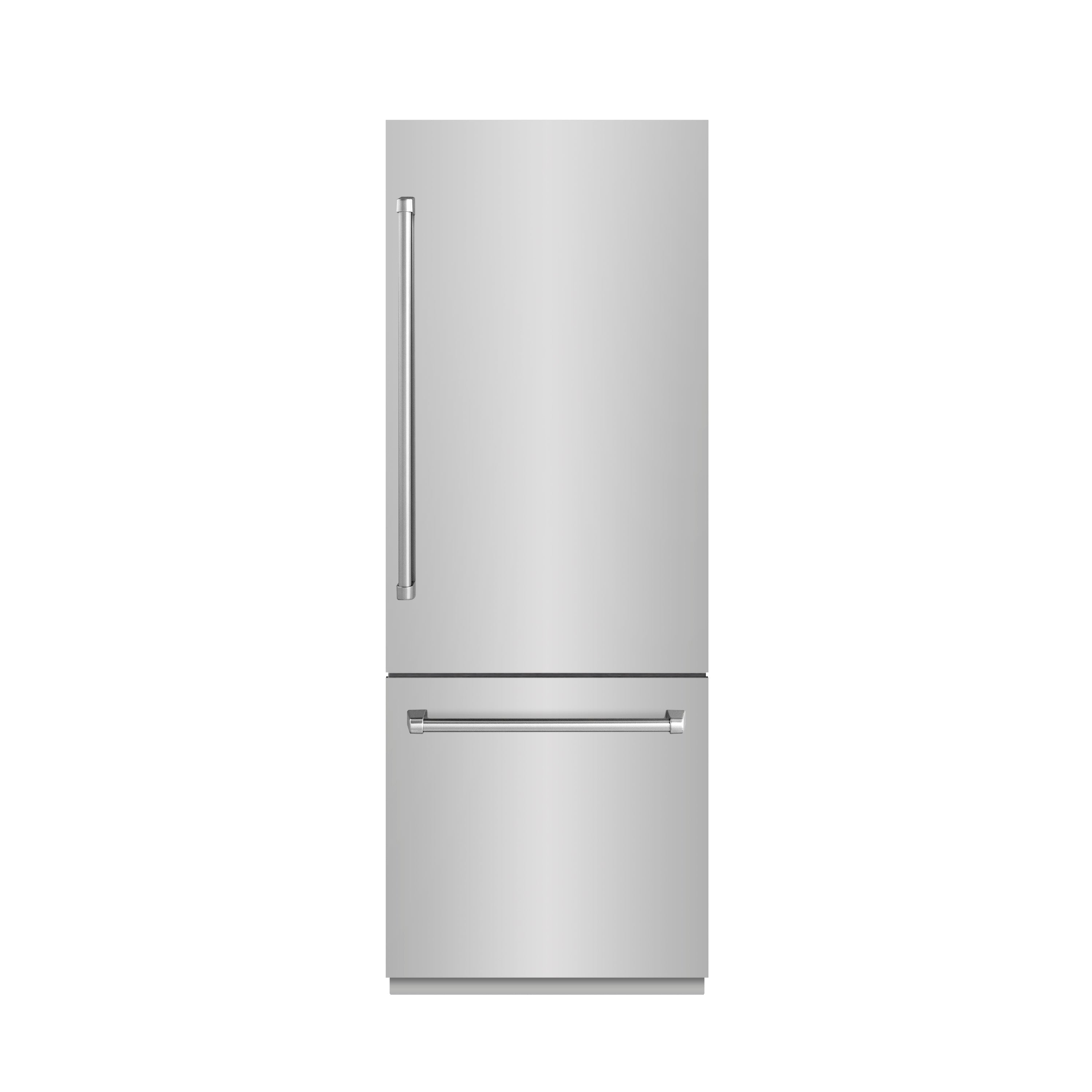 ZLINE 30 in. Built-In Bottom Freezer Refrigerator 16.1 Cu. Ft. Water Dispenser Ice Maker Stainless Steel Graphite Gray Interior (GRBIV-304-30)