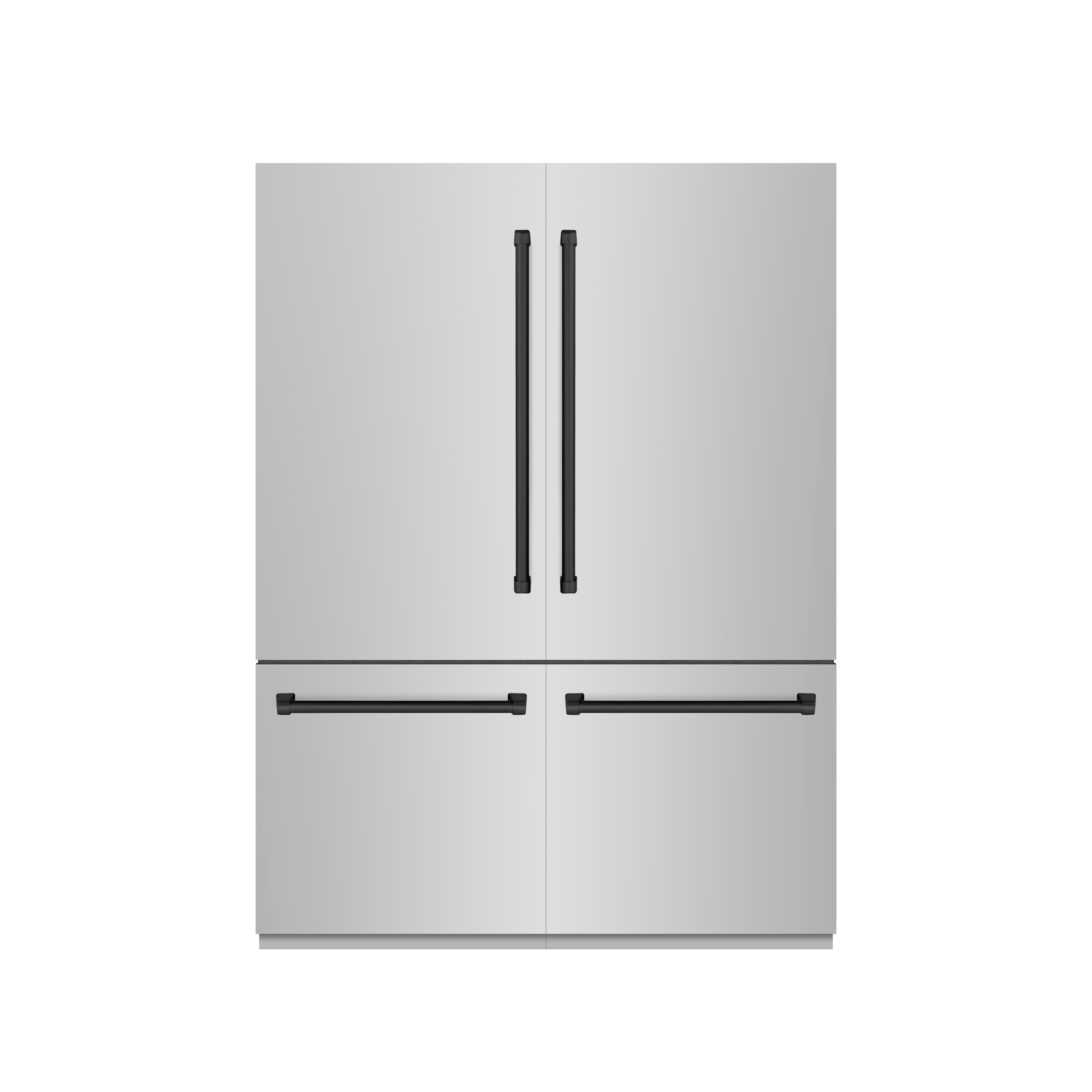 ZLINE 60 in. Built-In French Door Bottom Freezer Refrigerator, 32.2 cu. ft., Water Dispenser, Ice Maker, Stainless Steel, Matte Black Accents (GRBIVZ-304-60MB)