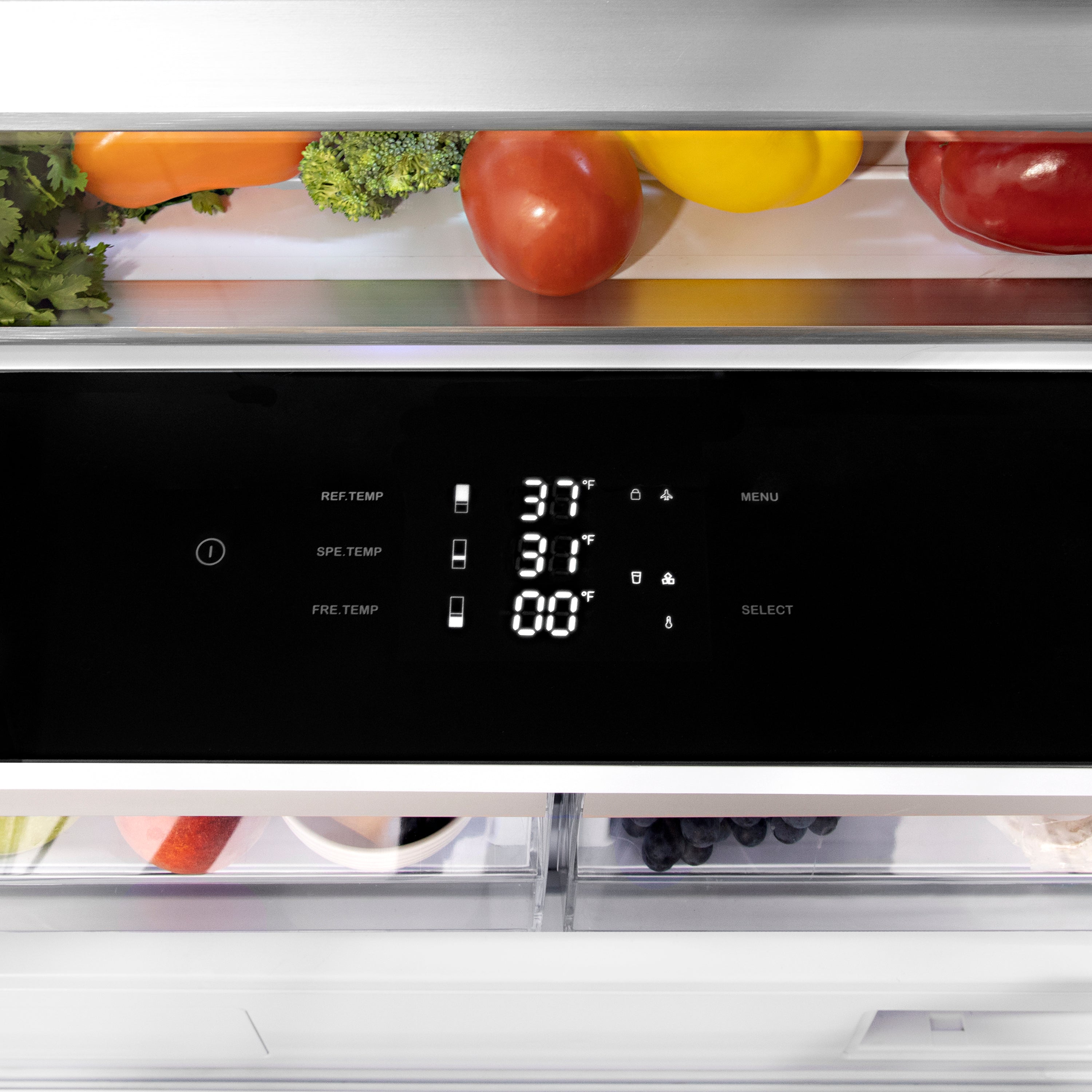 ZLINE 72 Inch French Door Built-In Bottom Freezer Refrigerator 39.6 Cu. Ft. with Water Dispensers, Ice Makers, Matte Black Accents (RBITZ-304-72MB)