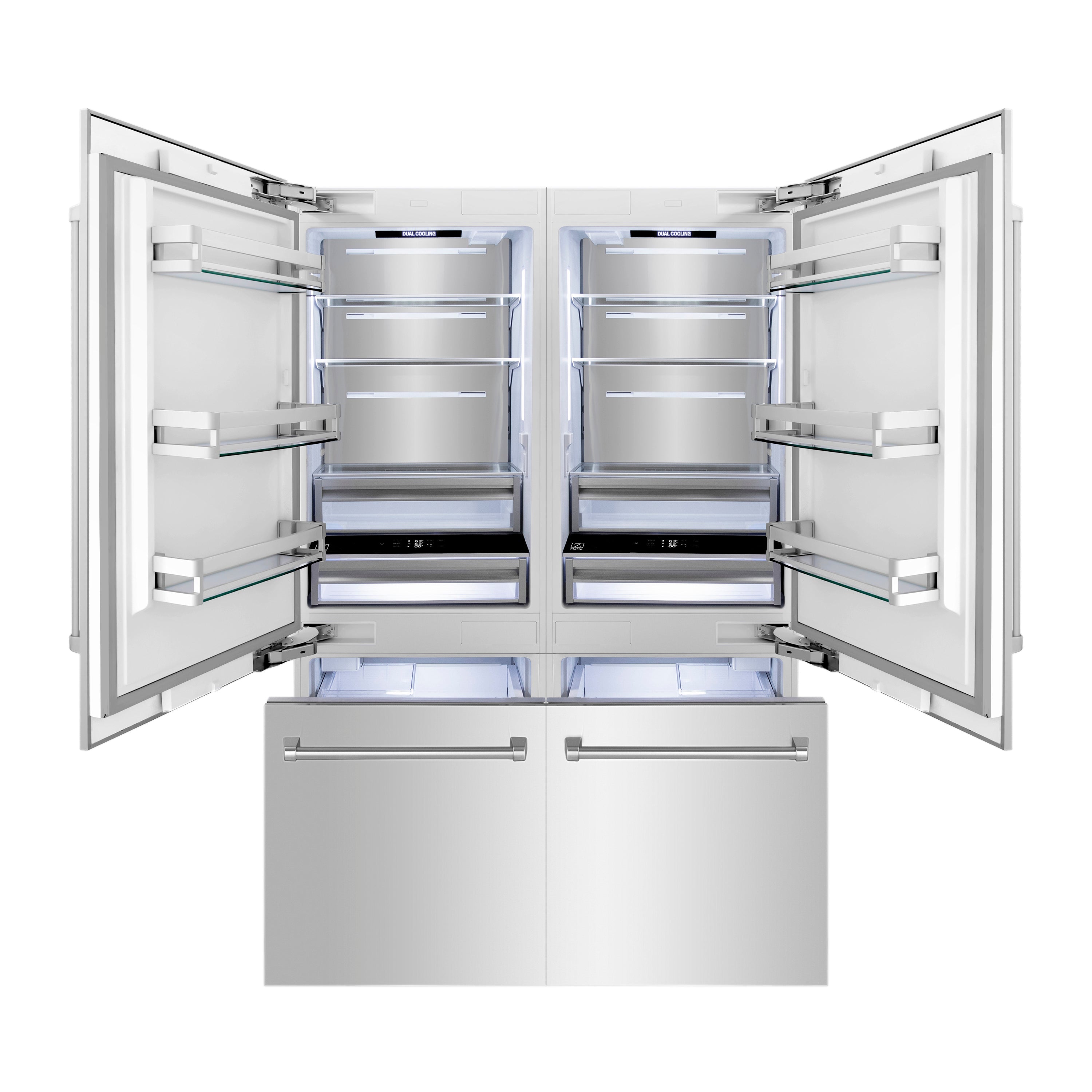 ZLINE 60-Inch Built-In 4-Door Refrigerator 32.2 Cu. Ft. Internal Water & Ice Dispenser Stainless Steel (RBIV-304-60)