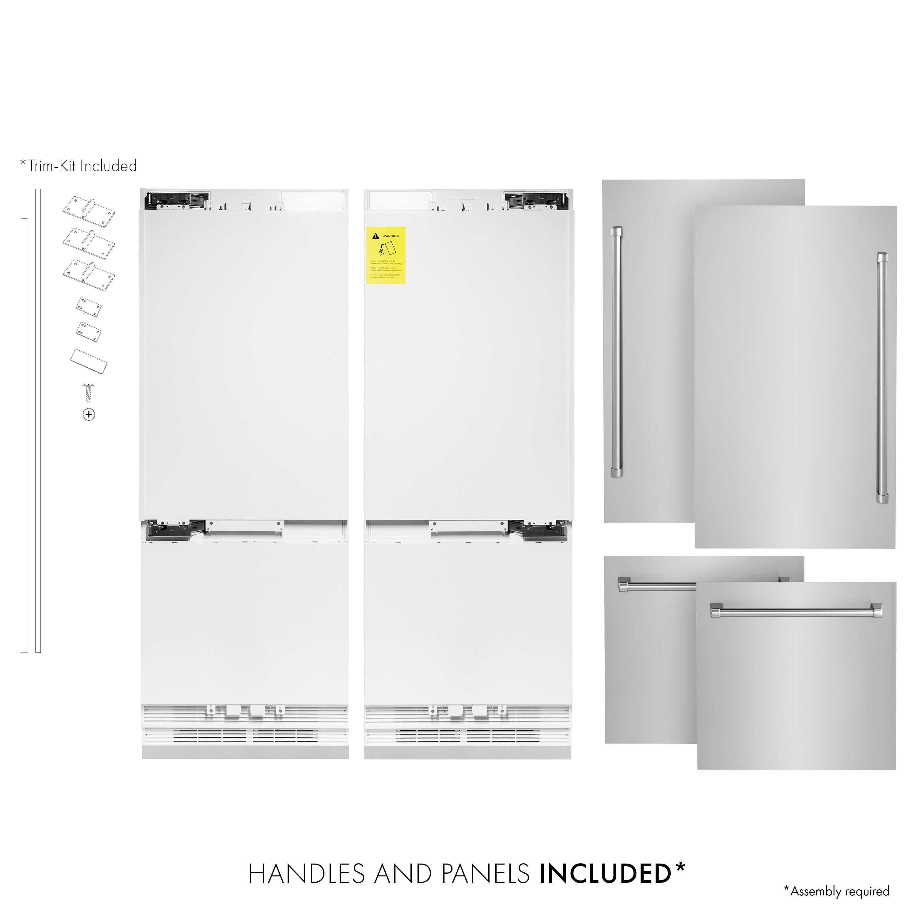 ZLINE 60-Inch Built-In 4-Door Refrigerator 32.2 Cu. Ft. Internal Water & Ice Dispenser Stainless Steel (RBIV-304-60)