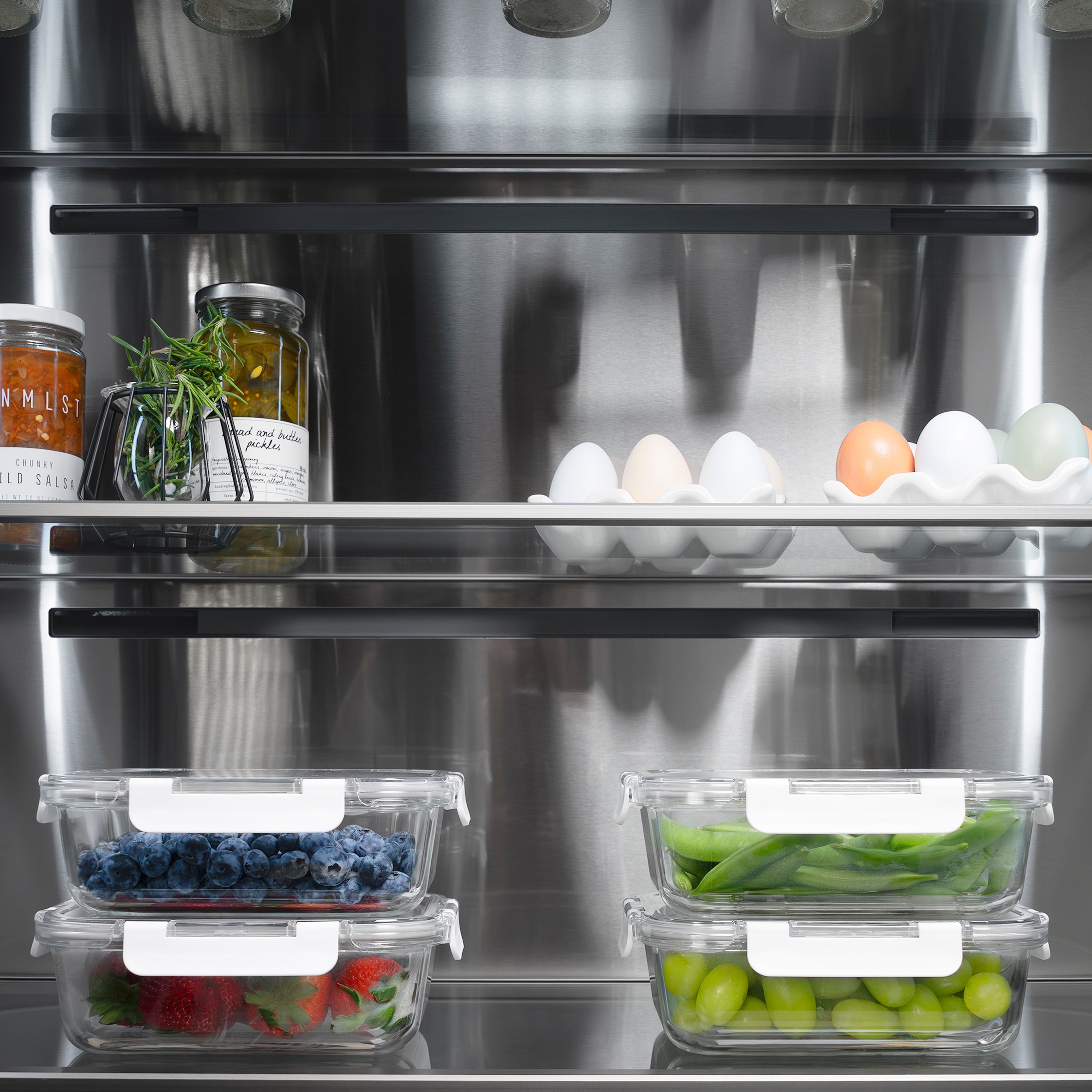ZLINE 36 in. French Door Built-In Bottom Freezer Refrigerator 19.6 cu. ft. with Water Dispenser, Ice Maker, Stainless Steel Finish, Stainless Steel Interior, Champagne Bronze Accents (SRBIVZ-304-36CB)