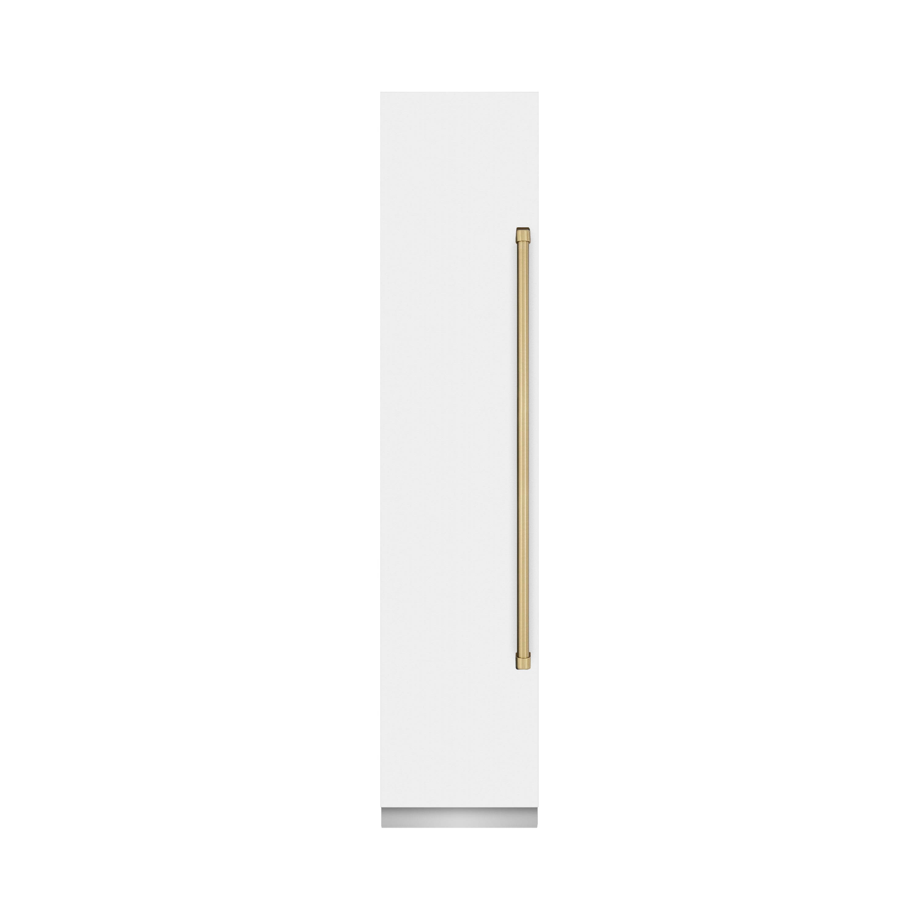 ZLINE Autograph 18" 8.6 cu. ft. Left Hinge Column Freezer in White Matte with Graphite Gray Interior and Champagne Bronze Accents, RCFVLZ-WM-18-CB