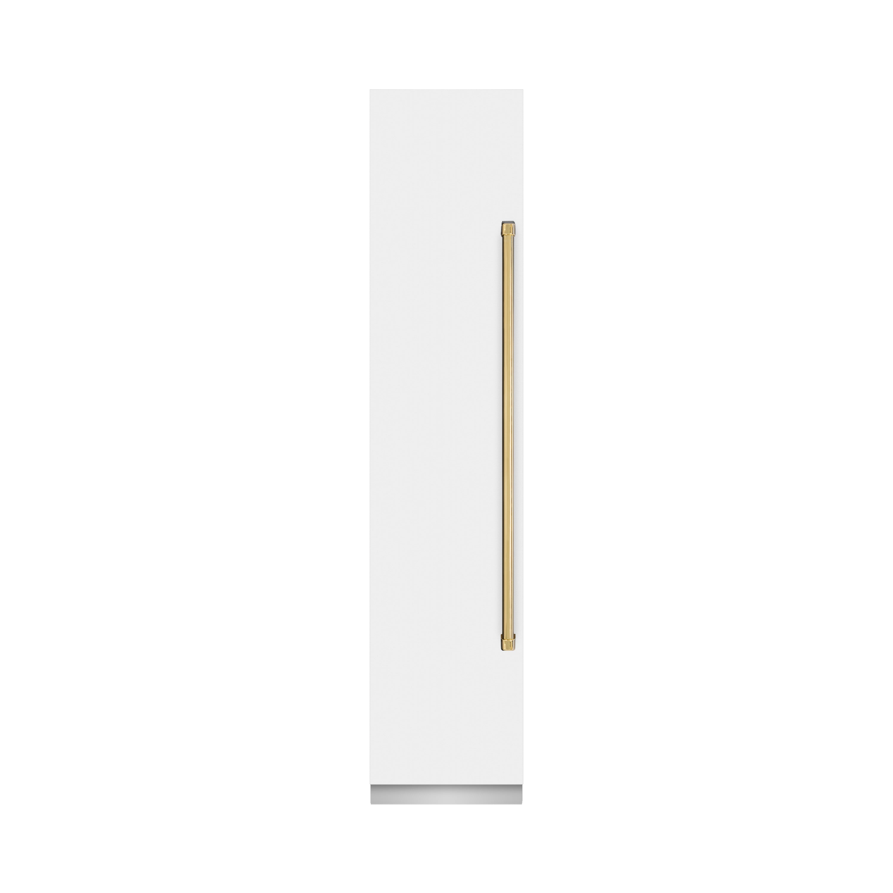 ZLINE Autograph 18" 8.6 cu. ft. Left Hinge Column Freezer in White Matte with Graphite Gray Interior and Polished Gold Accents, RCFVLZ-WM-18-G