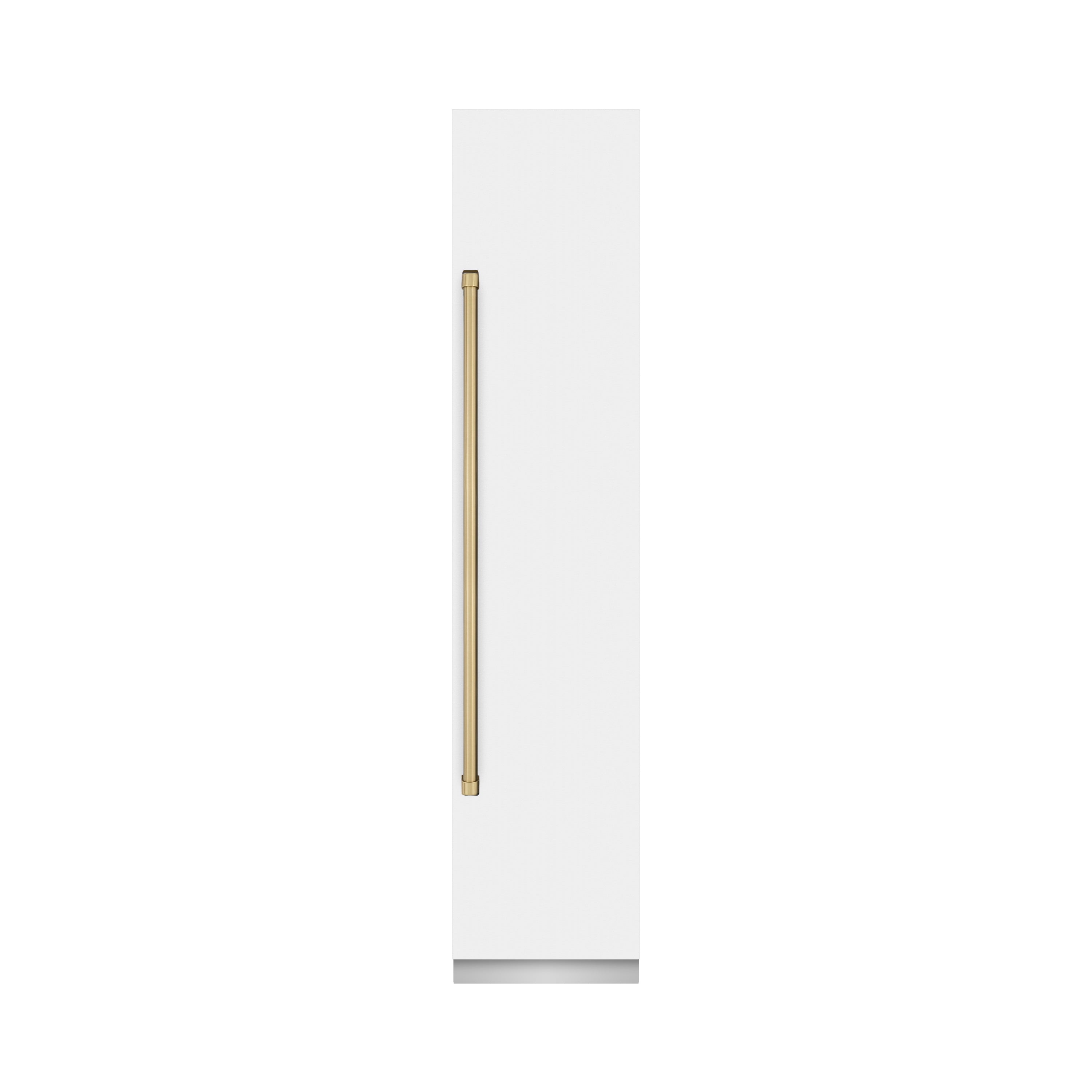 ZLINE Autograph 18" 8.6 cu. ft. Right Hinge Column Freezer in White Matte with Graphite Gray Interior and Champagne Bronze Accents, RCFVRZ-WM-18-CB
