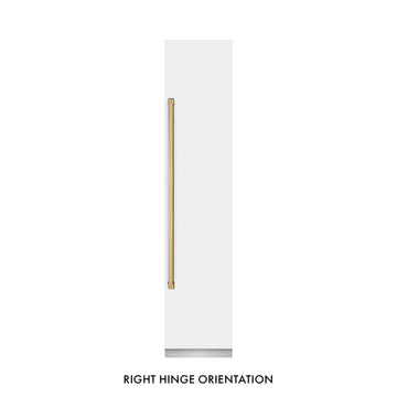 ZLINE Autograph 18" 8.6 cu. ft. Right Hinge Column Freezer in White Matte with Graphite Gray Interior and Polished Gold Accents, RCFVRZ-WM-18-G