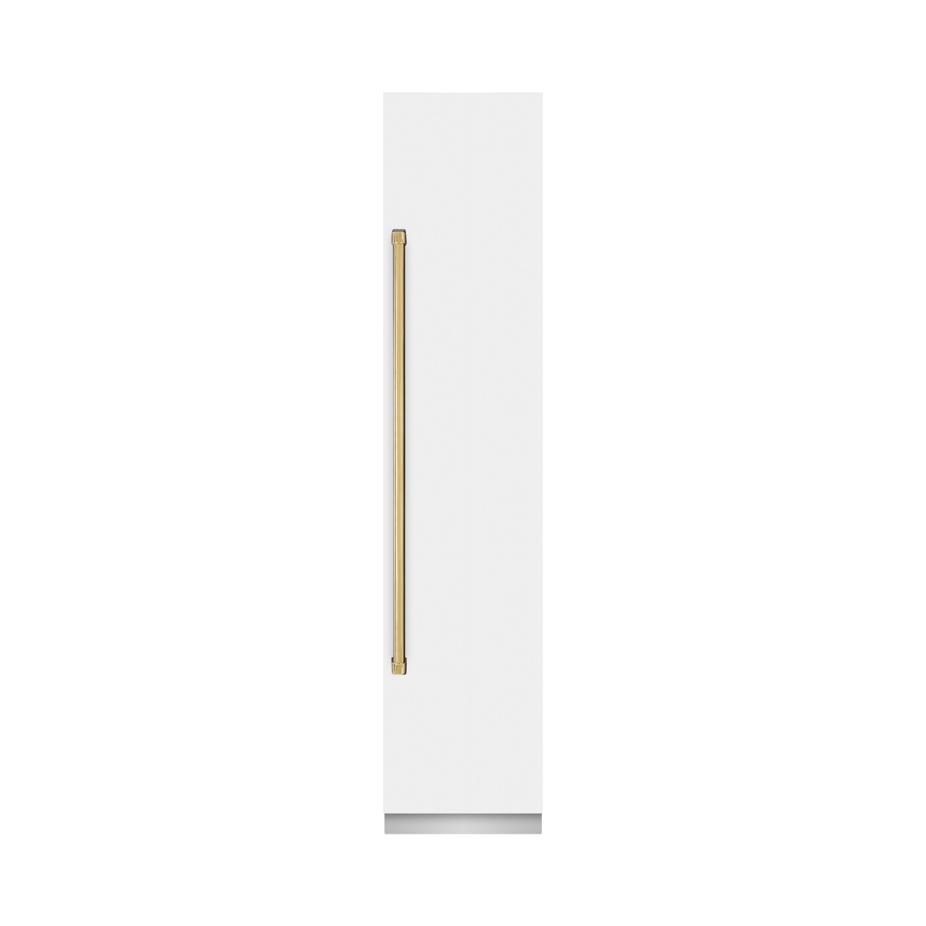 ZLINE Autograph 18" 8.6 cu. ft. Right Hinge Column Freezer in White Matte with Graphite Gray Interior and Polished Gold Accents, RCFVRZ-WM-18-G
