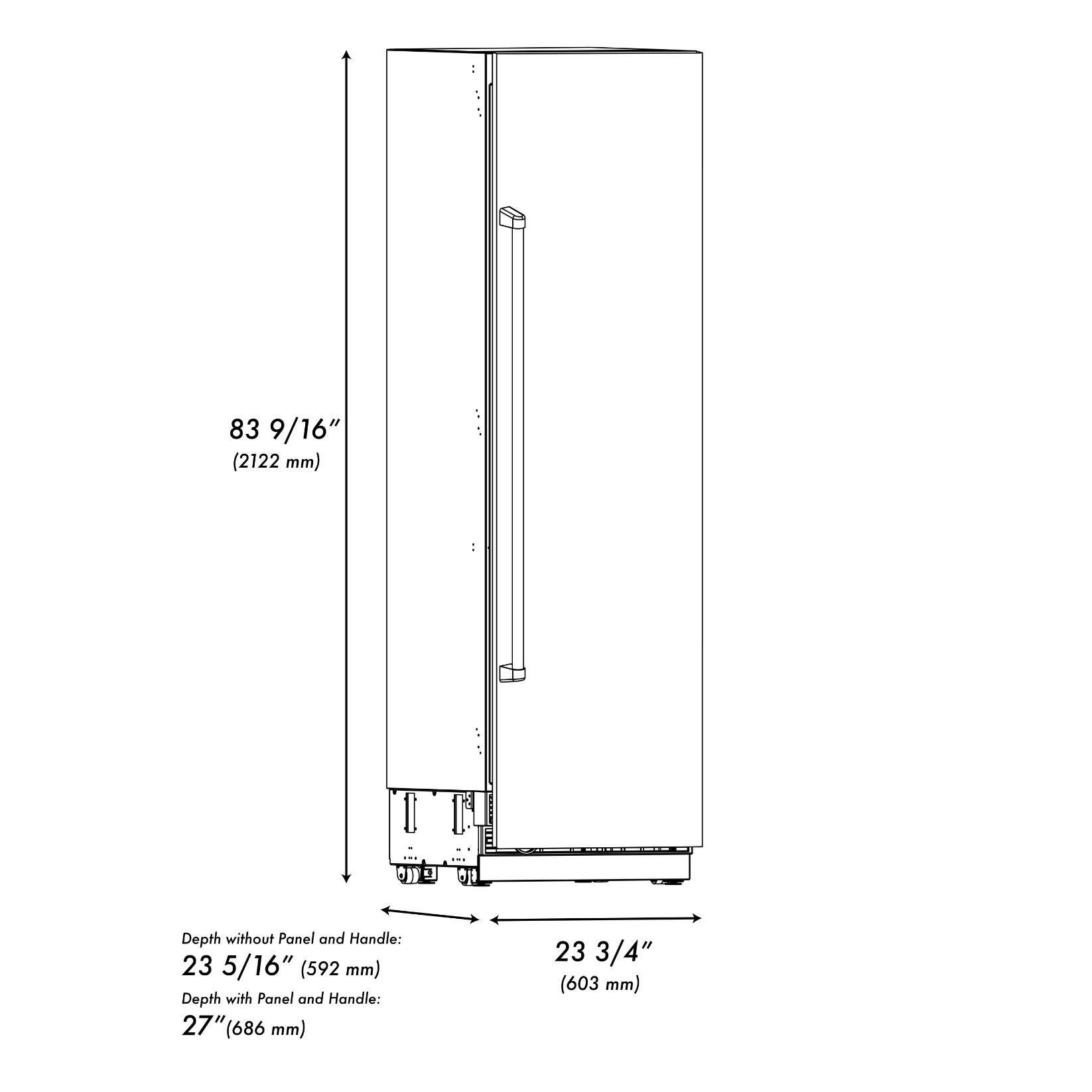 ZLINE 24 in. Column Refrigerator 12.5 cu. ft. White Matte with Graphite Gray Interior (RCRV-WM-24)