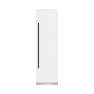 ZLINE 24 in. Column Refrigerator 12.5 cu. ft. White Matte Graphite Gray Interior Matte Black Accents (RCRVZ-WM-24-MB)