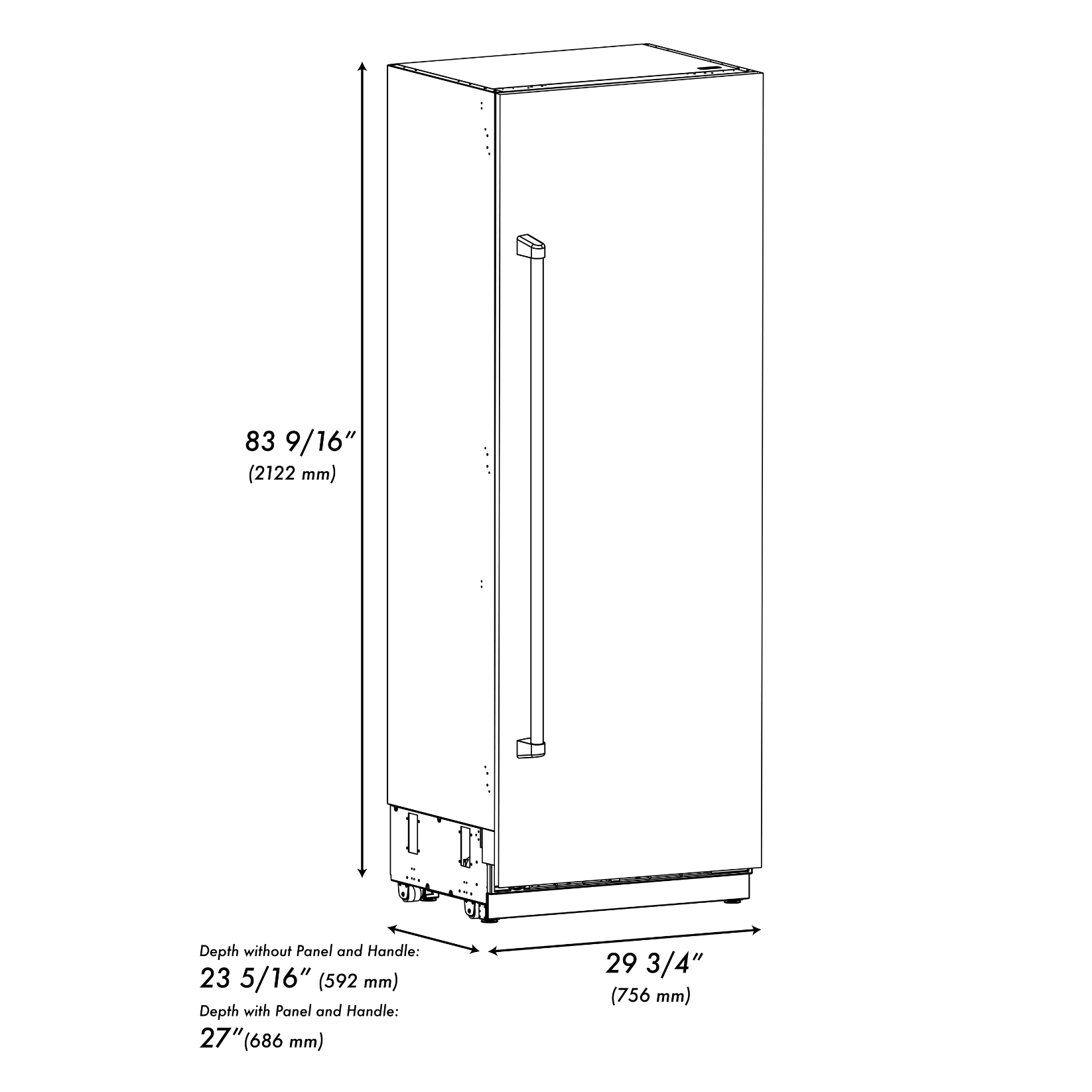 ZLINE 30 in. Column Refrigerator 16.7 cu. ft. White Matte, Graphite Gray Interior, Polished Gold Accents (RCRVZ-WM-30-G)