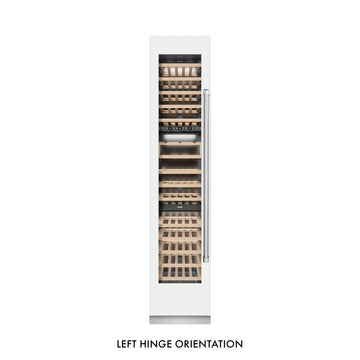 ZLINE 18" 9.0 cu. ft. Triple Zone 68 Bottle Left Hinge Column Wine Cooler in White Matte, RCWVL-WM-18