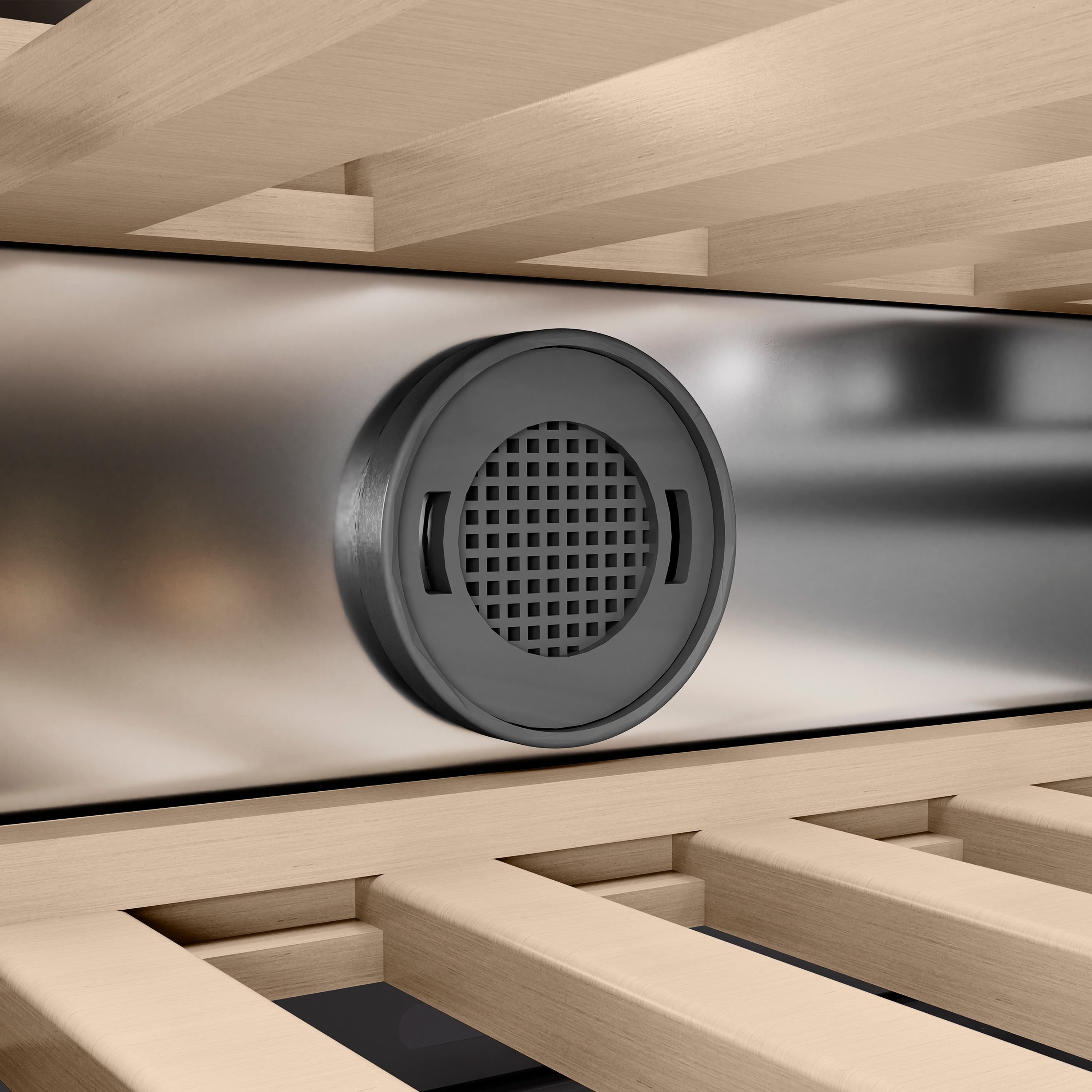 ZLINE Autograph 18" 9.0 cu. ft. Triple Zone 68 Bottle Left Hinge Column Wine Cooler in White Matte with Champagne Bronze Accents, RCWVLZ-WM-18-CB