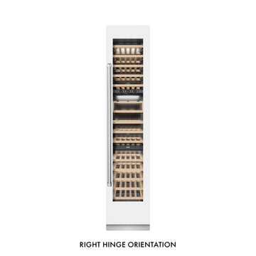 ZLINE 18" 9.0 cu. ft. Triple Zone 68 Bottle Right Hinge Column Wine Cooler in White Matte, RCWVR-WM-18