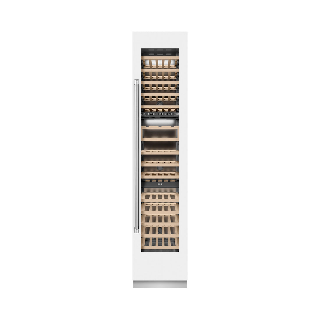 ZLINE 18" 9.0 cu. ft. Triple Zone 68 Bottle Right Hinge Column Wine Cooler in White Matte, RCWVR-WM-18
