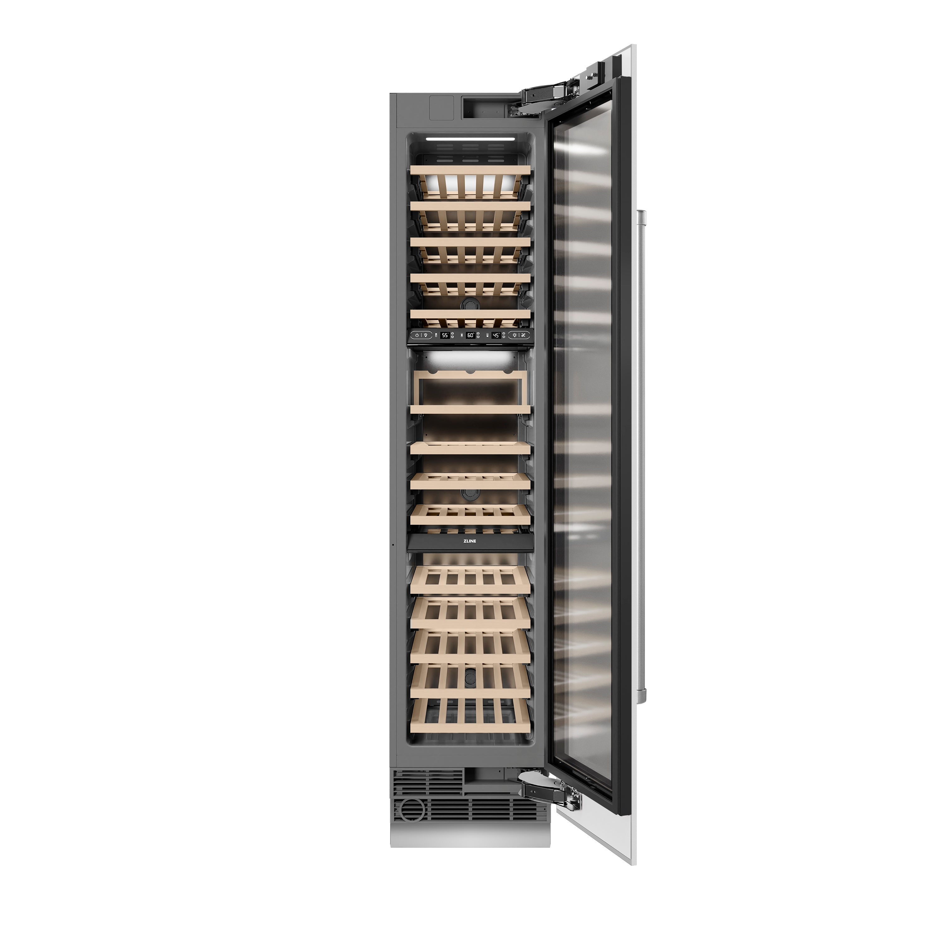 ZLINE 18" 9.0 cu. ft. Triple Zone 68 Bottle Right Hinge Column Wine Cooler in White Matte, RCWVR-WM-18