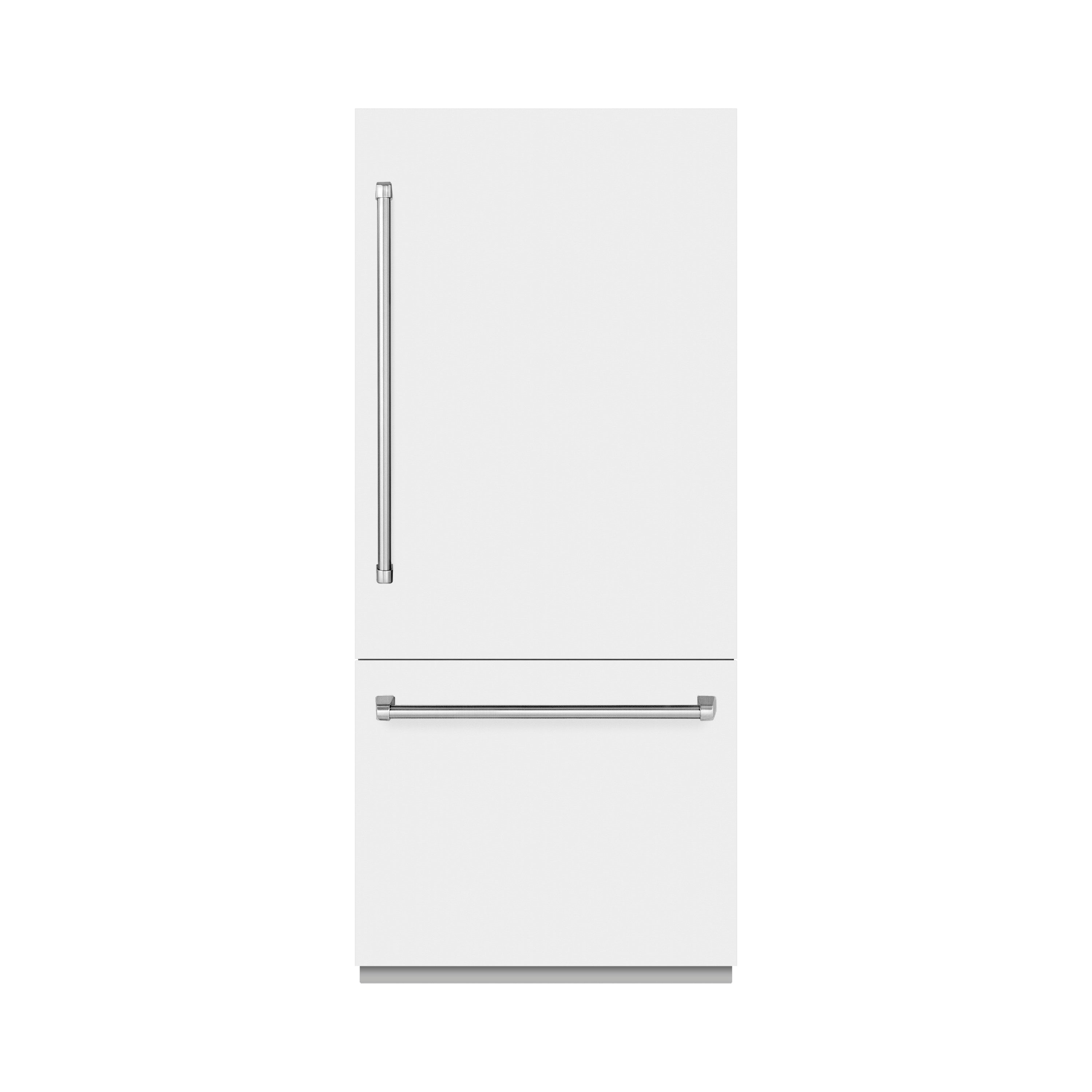 ZLINE 36" Built-In Bottom Freezer Refrigerator 19.8 cu. ft. Water Dispenser Ice Maker White Matte Graphite Gray Interior (GRBIT-WM-36)