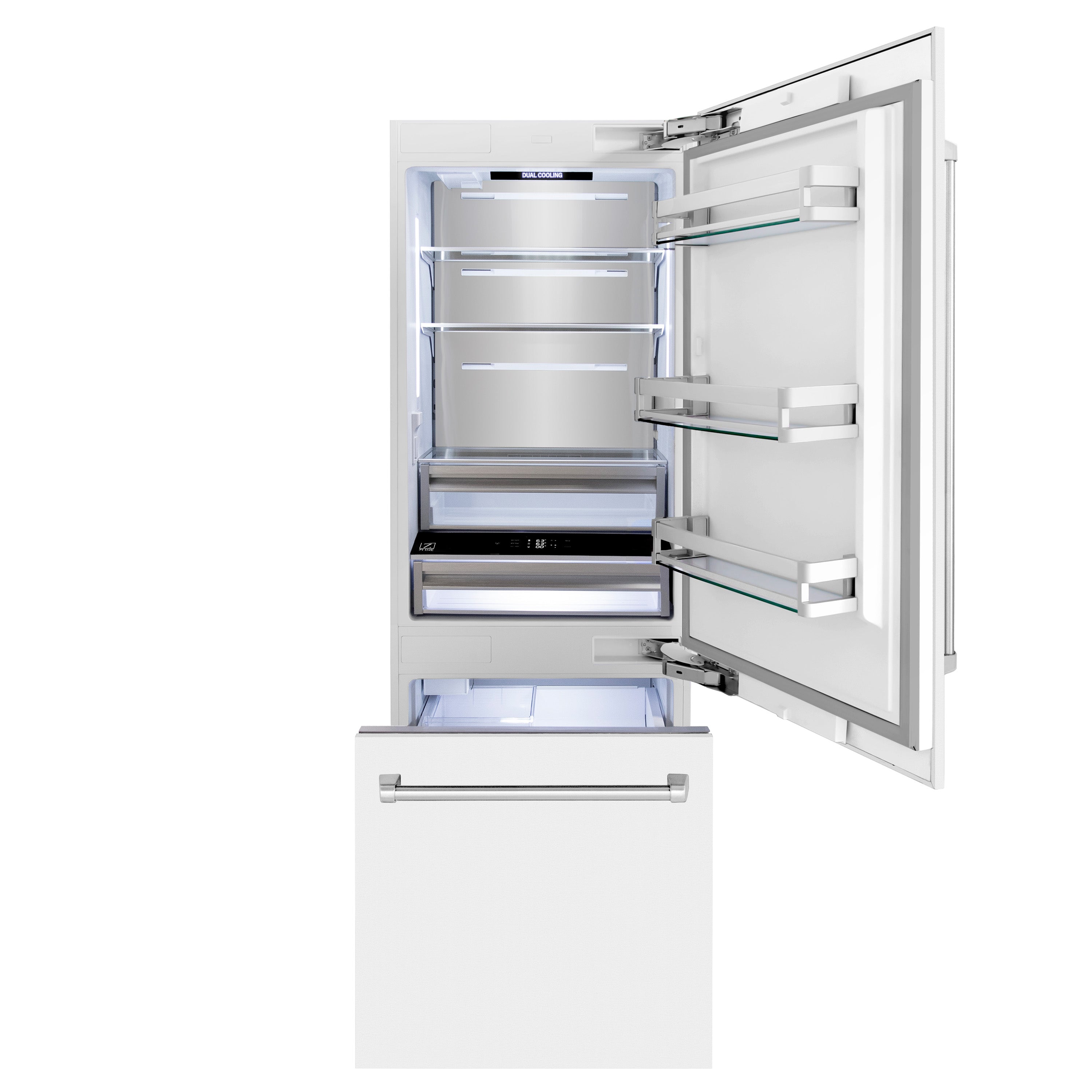 ZLINE 30 in Built-In Refrigerator 16.1 cu. ft. Internal Water & Ice Dispenser White Matte (RBIV-WM-30)