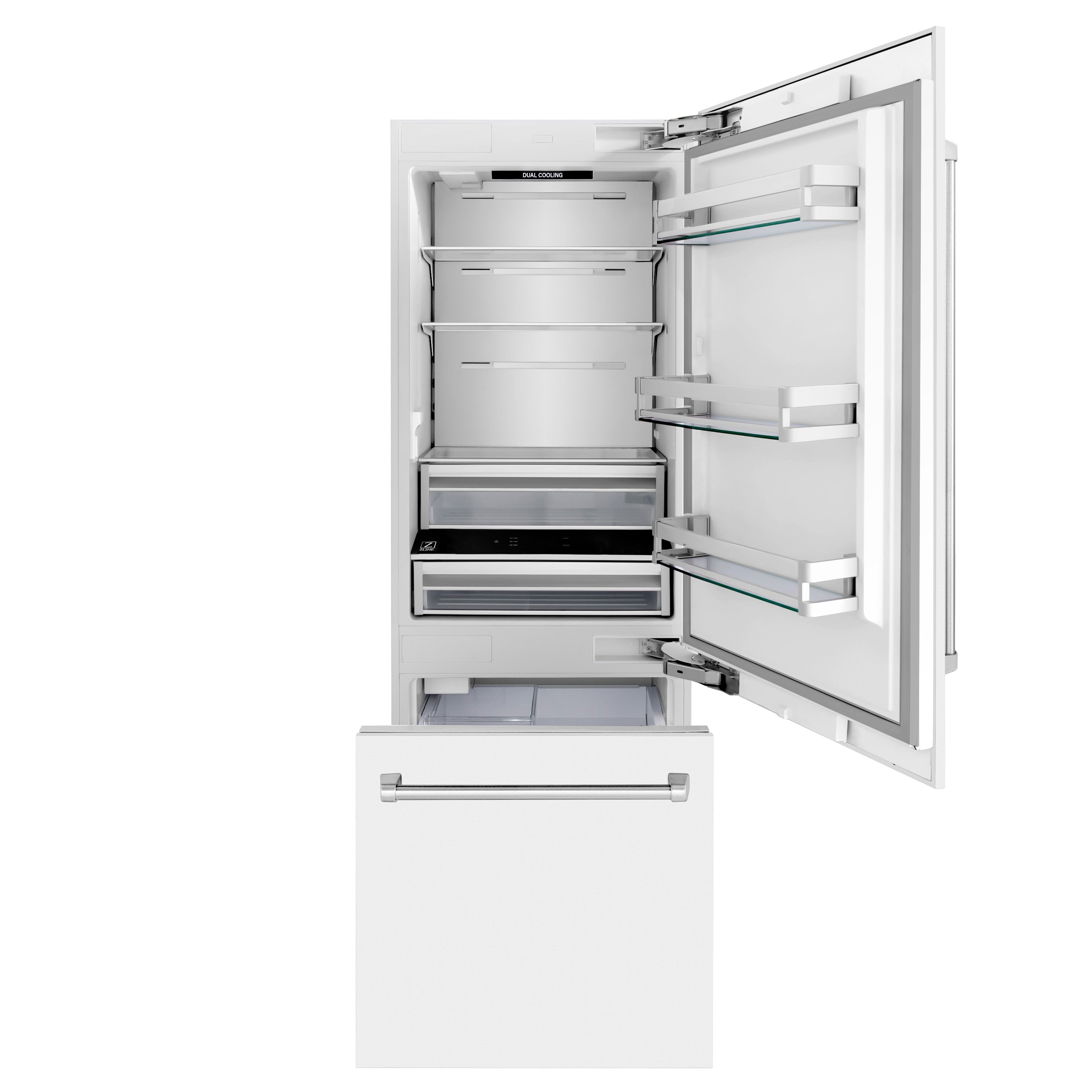 ZLINE 30 in Built-In Refrigerator 16.1 cu. ft. Internal Water & Ice Dispenser White Matte (RBIV-WM-30)