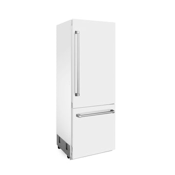 ZLINE 30 in Built-In Refrigerator 16.1 cu. ft. Internal Water & Ice Dispenser White Matte (RBIV-WM-30)
