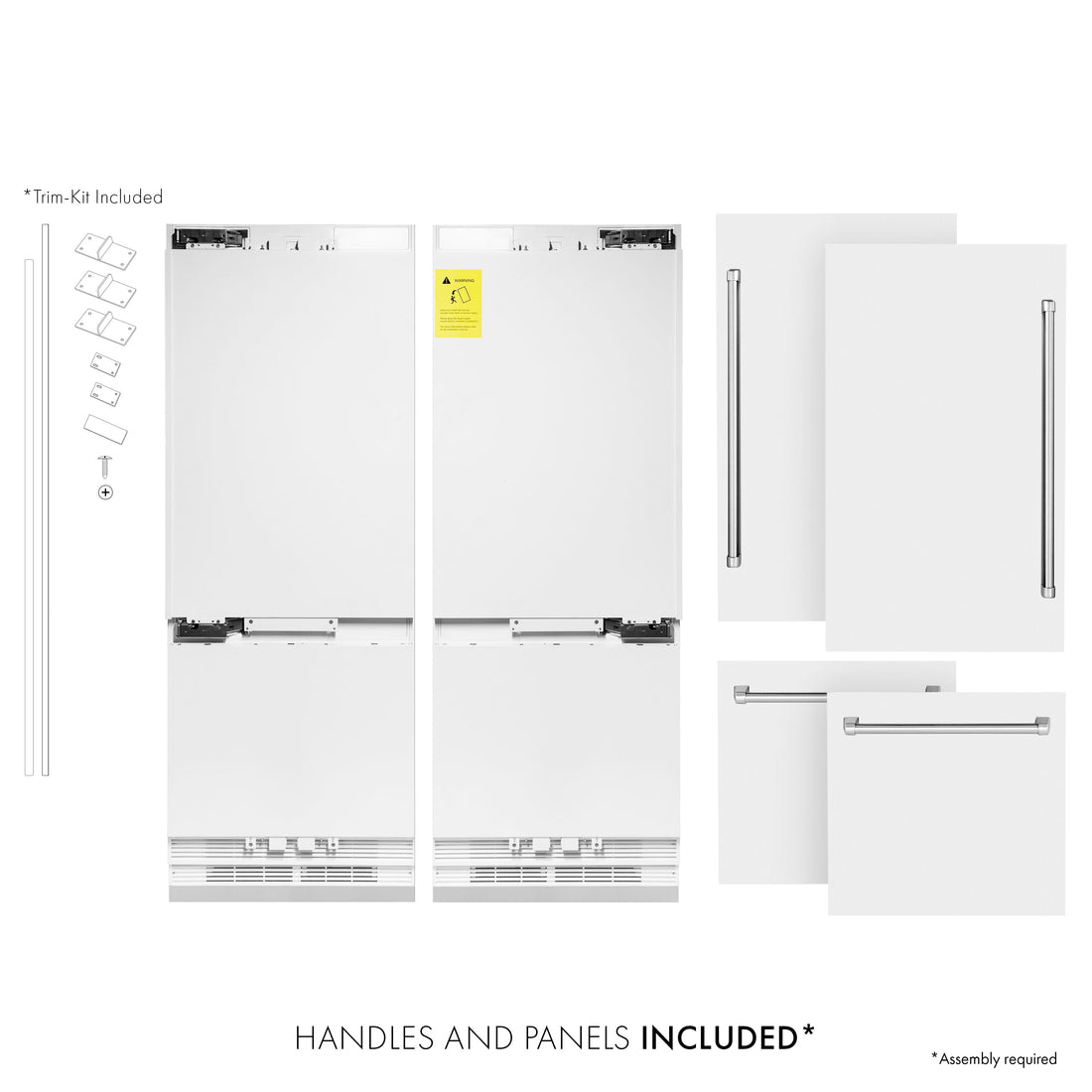 ZLINE 60 in. Built-In Refrigerator 32.2 cu. ft. Internal Water & Ice Dispenser White Matte (RBIV-WM-60)