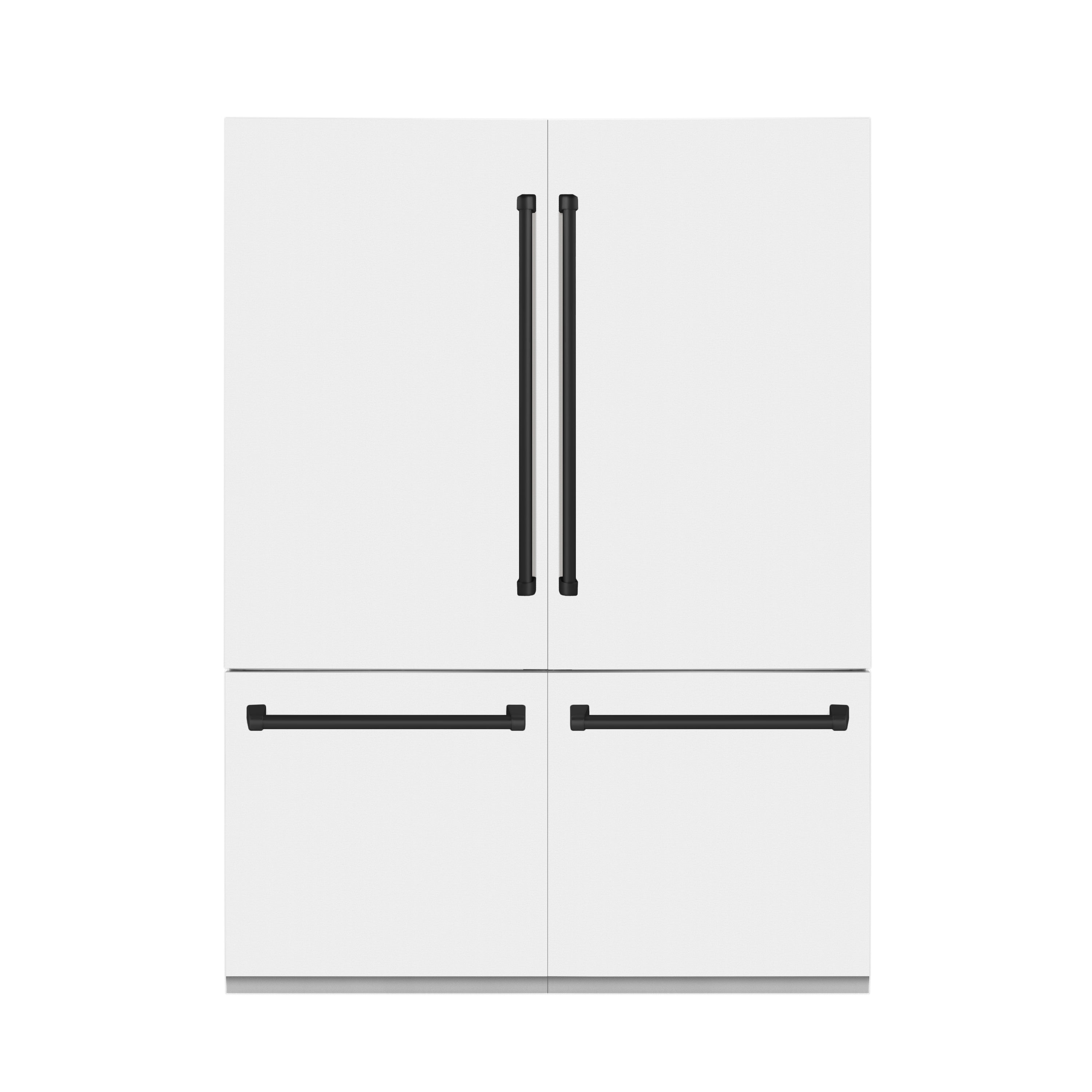 ZLINE 60 in. Built-In Refrigerator 32.2 cu. ft. Internal Water & Ice Dispenser White Matte with Matte Black Accents (RBIVZ-WM-60-MB)