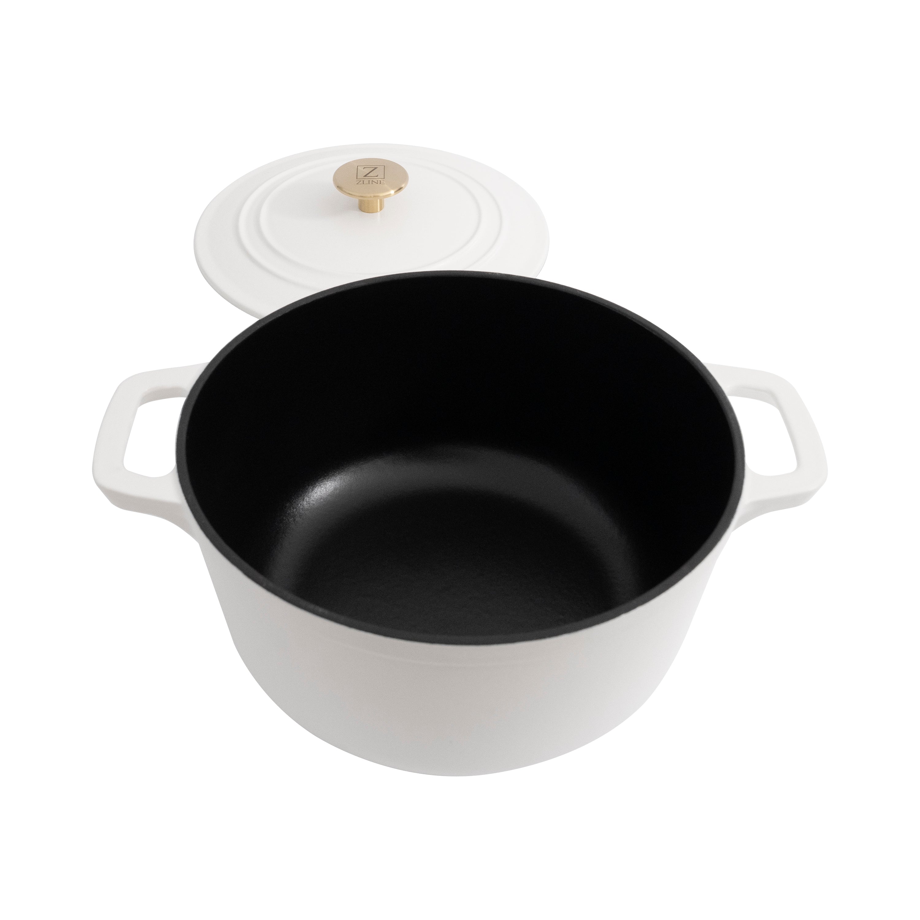 ZLINE 5-Piece Enameled Cast Iron Cookware Set in White Matte, CWSETS-WM-5
