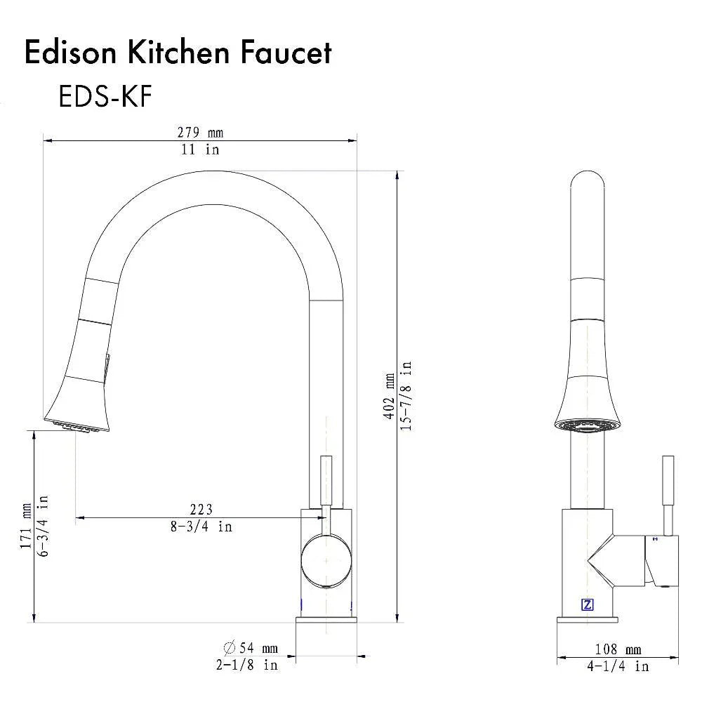 ZLINE Edison Kitchen Faucet in Champagne Bronze, EDS-KF-CB