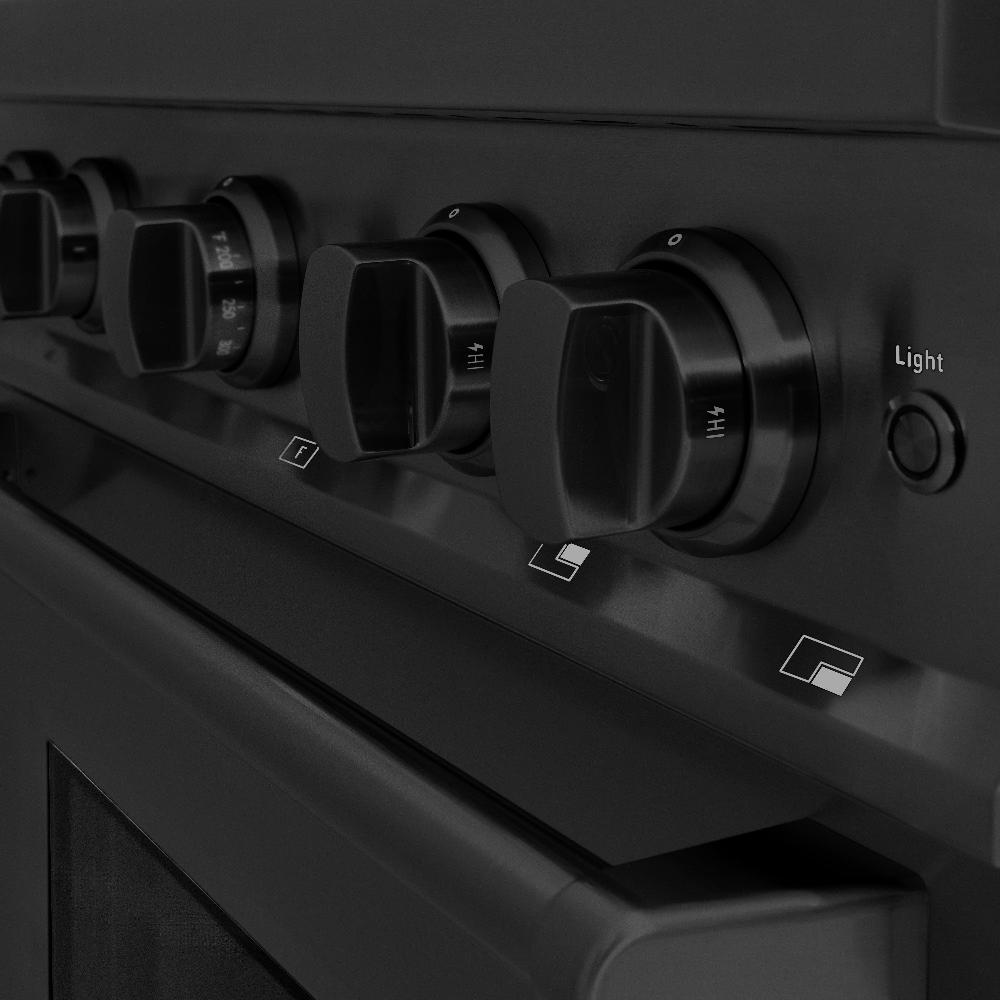 ZLINE 30 in. 4.2 cu. ft. Classic Dual Fuel Range with 4 Gas Burners in Black Stainless Steel (CDRB-30)