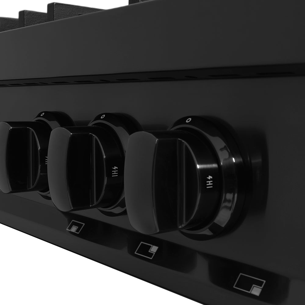 ZLINE 36" Classic Gas Rangetop with 6 Burner DuoPro™ Cooktop in Black Stainless Steel, PCRTB-36