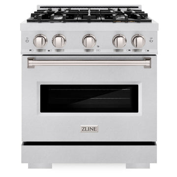 ZLINE Classic 30 in. Dual Fuel Range with 4 Burner Gas Cooktop and Electric Convection Oven, 4.2 cu. ft., Satin Stainless Steel (CDRS-30)