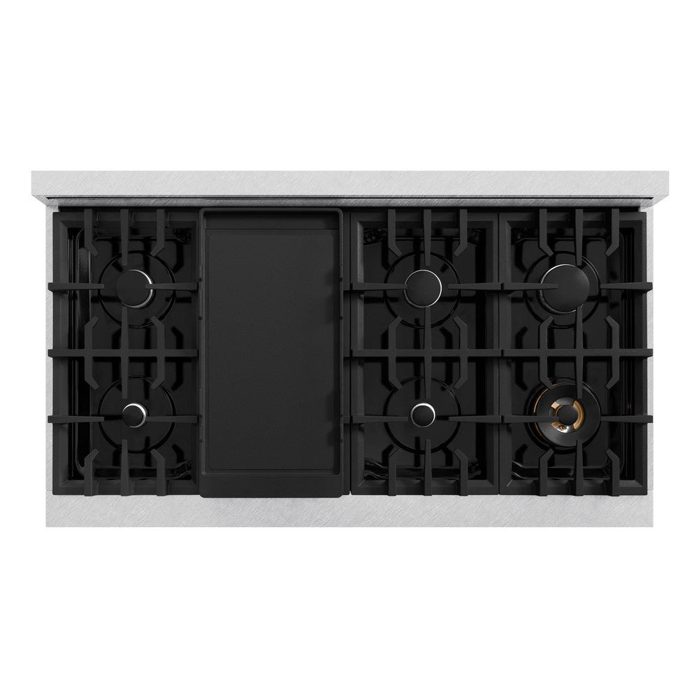 ZLINE 48 in. Dual Fuel Range – 8 Burner Gas Cooktop, Double Oven, 6.7 cu. ft. Capacity, Satin Stainless Steel (CDRS-48)