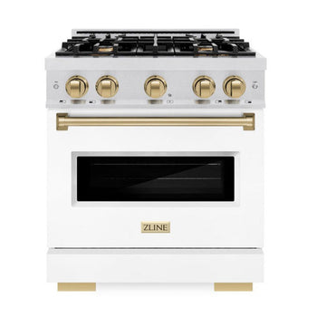 ZLINE 48 in. Dual Fuel Range Double Oven 6.7 cu. ft. 8 Gas Burners Satin Stainless Steel Black Matte Doors Champagne Bronze Accents (CDRSZ-BLM-48-CB)
