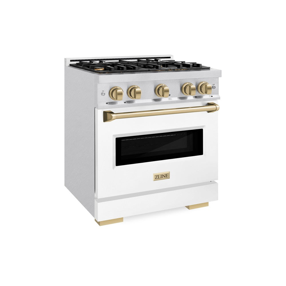 ZLINE 48 in. Dual Fuel Range Double Oven 6.7 cu. ft. 8 Gas Burners Satin Stainless Steel Black Matte Doors Champagne Bronze Accents (CDRSZ-BLM-48-CB)