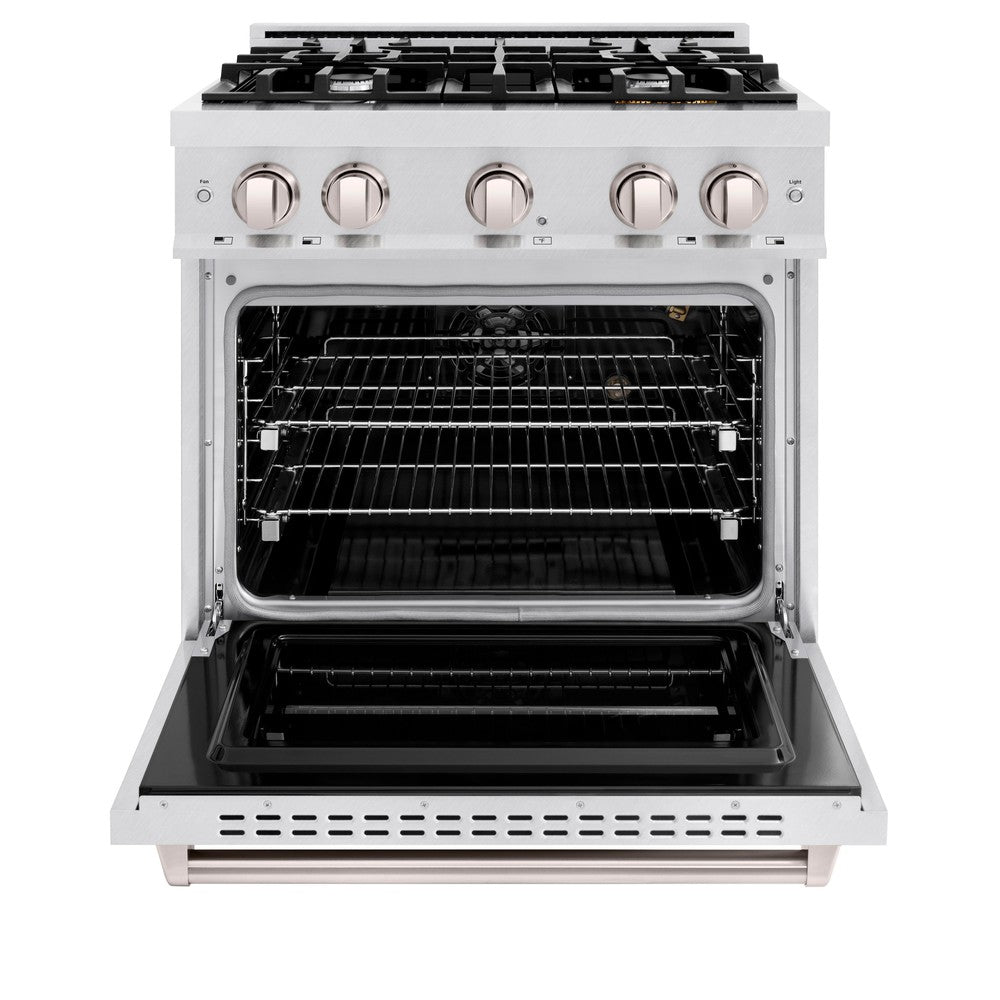 ZLINE 30 in. Gas Range 4.2 cu. ft. 4 Burners Convection Gas Oven Satin Stainless Steel (CGRS-30)