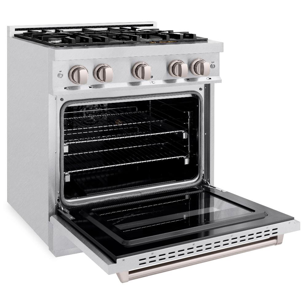 ZLINE 30 in. Gas Range 4.2 cu. ft. 4 Burners Convection Gas Oven Satin Stainless Steel (CGRS-30)