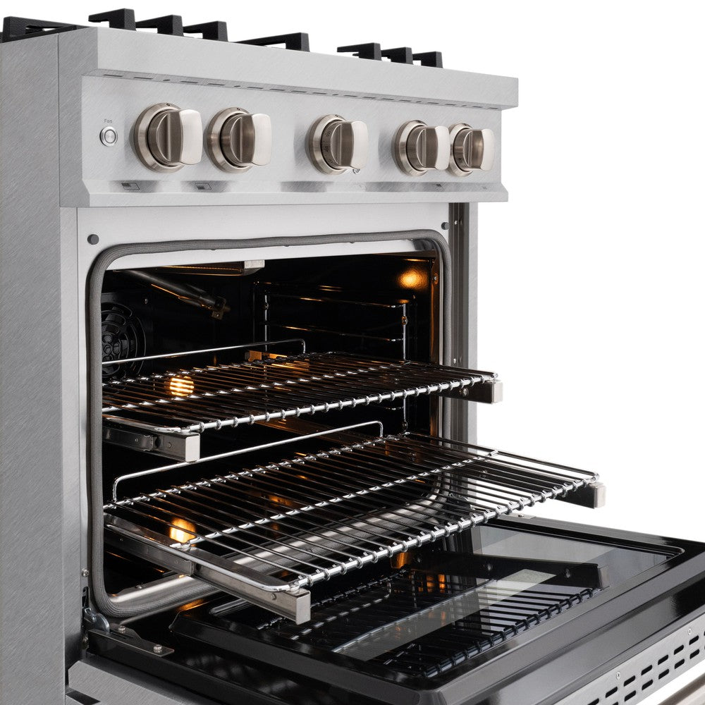 ZLINE 30 in. Gas Range 4.2 cu. ft. 4 Burners Convection Gas Oven Satin Stainless Steel (CGRS-30)