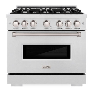 ZLINE 36 in. Gas Range 5.2 cu. ft. with 6 Burner Cooktop and Convection Gas Oven in Satin Stainless Steel (CGRS-36)